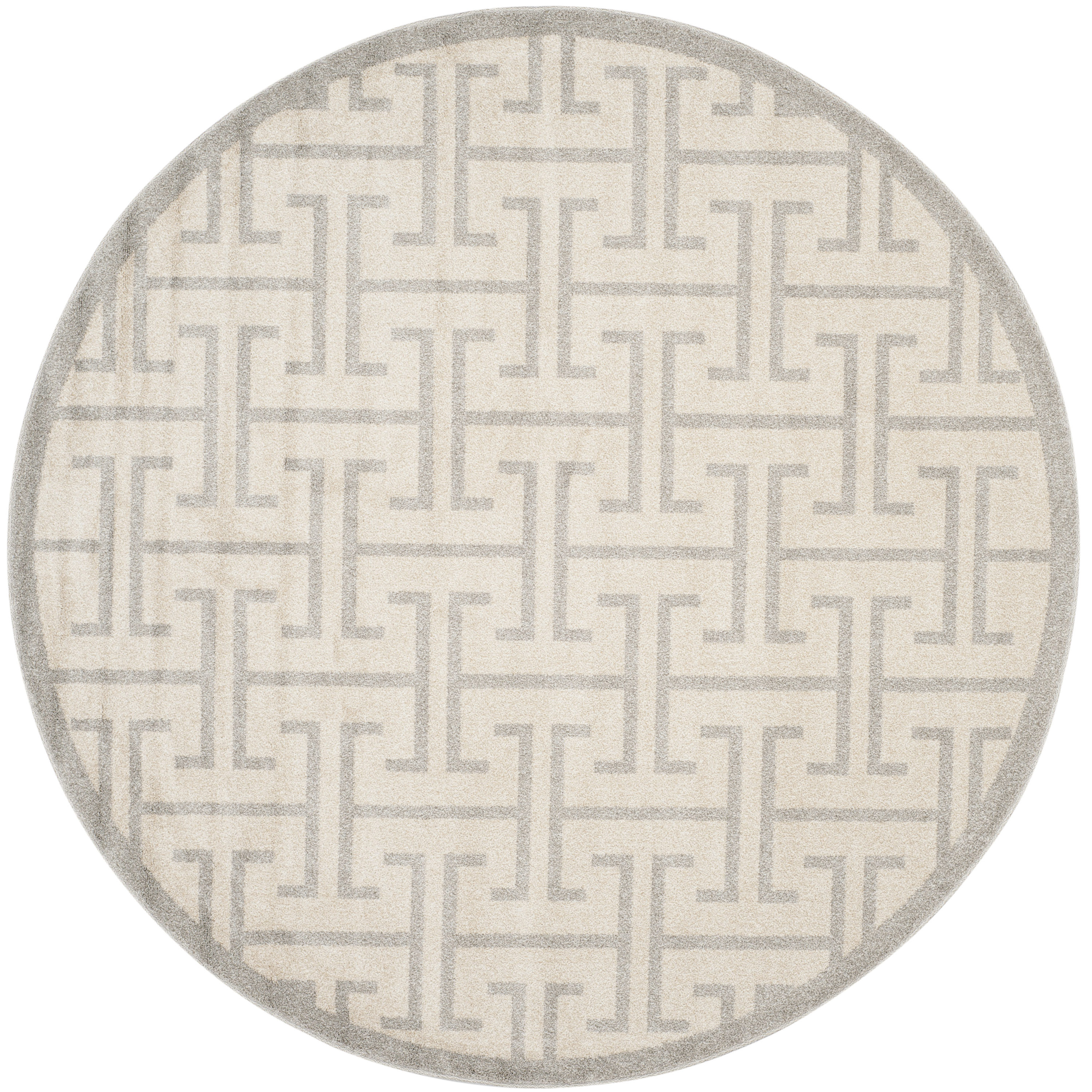 Safavieh AMT404K-7R Amherst Jenette 7 x 7 (ft) Loomed Synthetic Ivory/Light Gray Round Indoor Abstract Farmhouse/Cottage Area rug