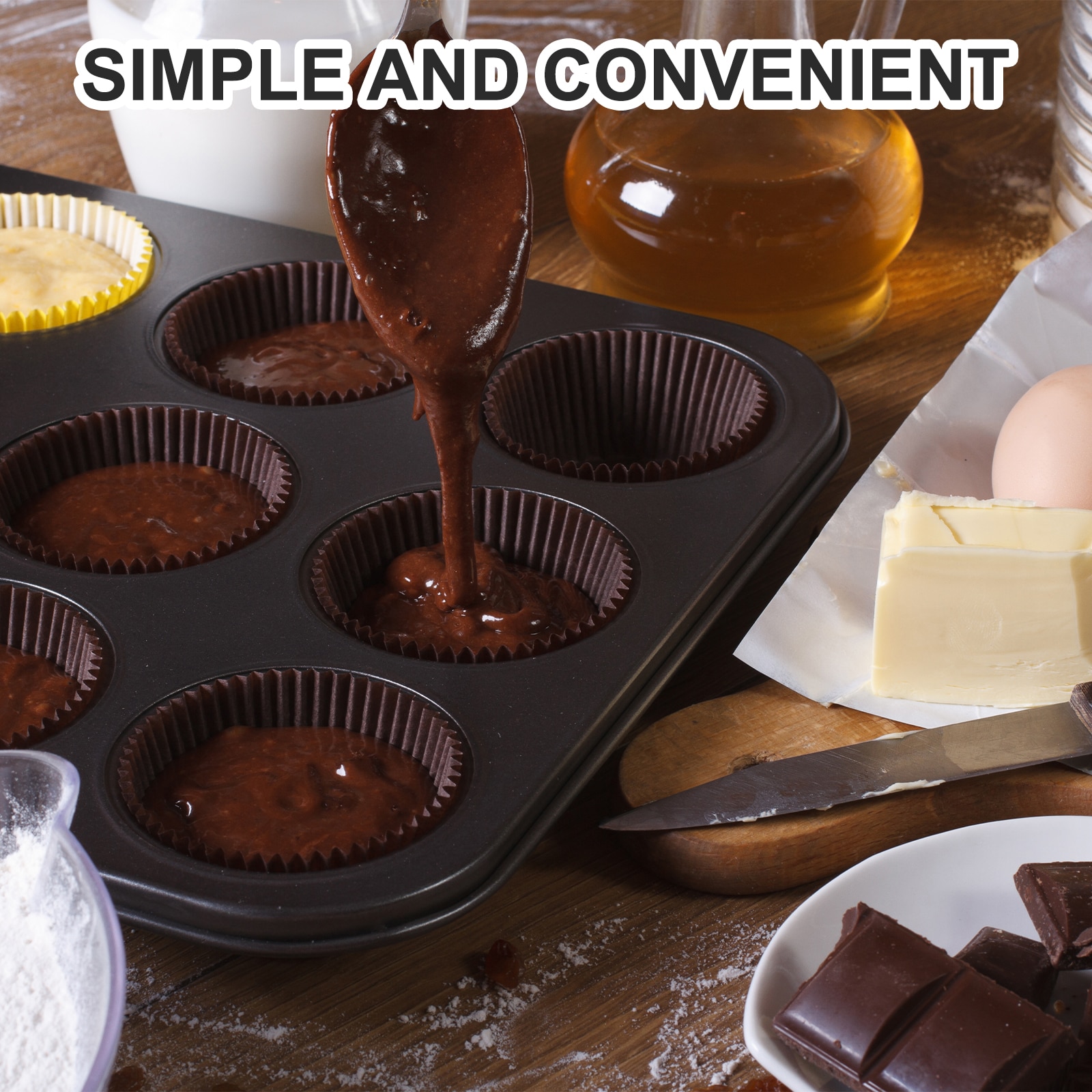 Unique Bargains 300pcs Cupcake Liners Muffins Paper Baking Cups ...