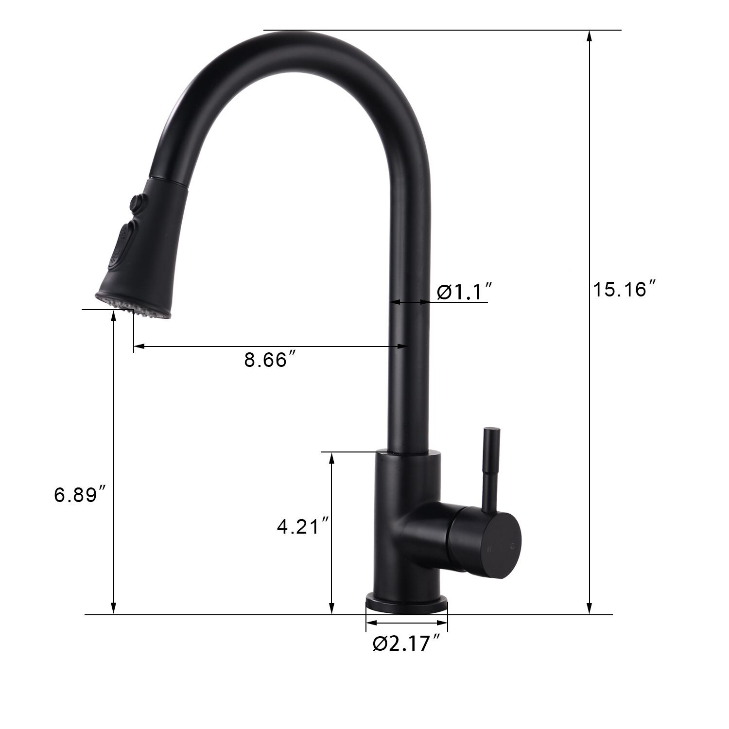 JUSHUA PQ-HI4WPW Kitchen-Faucets - View #4