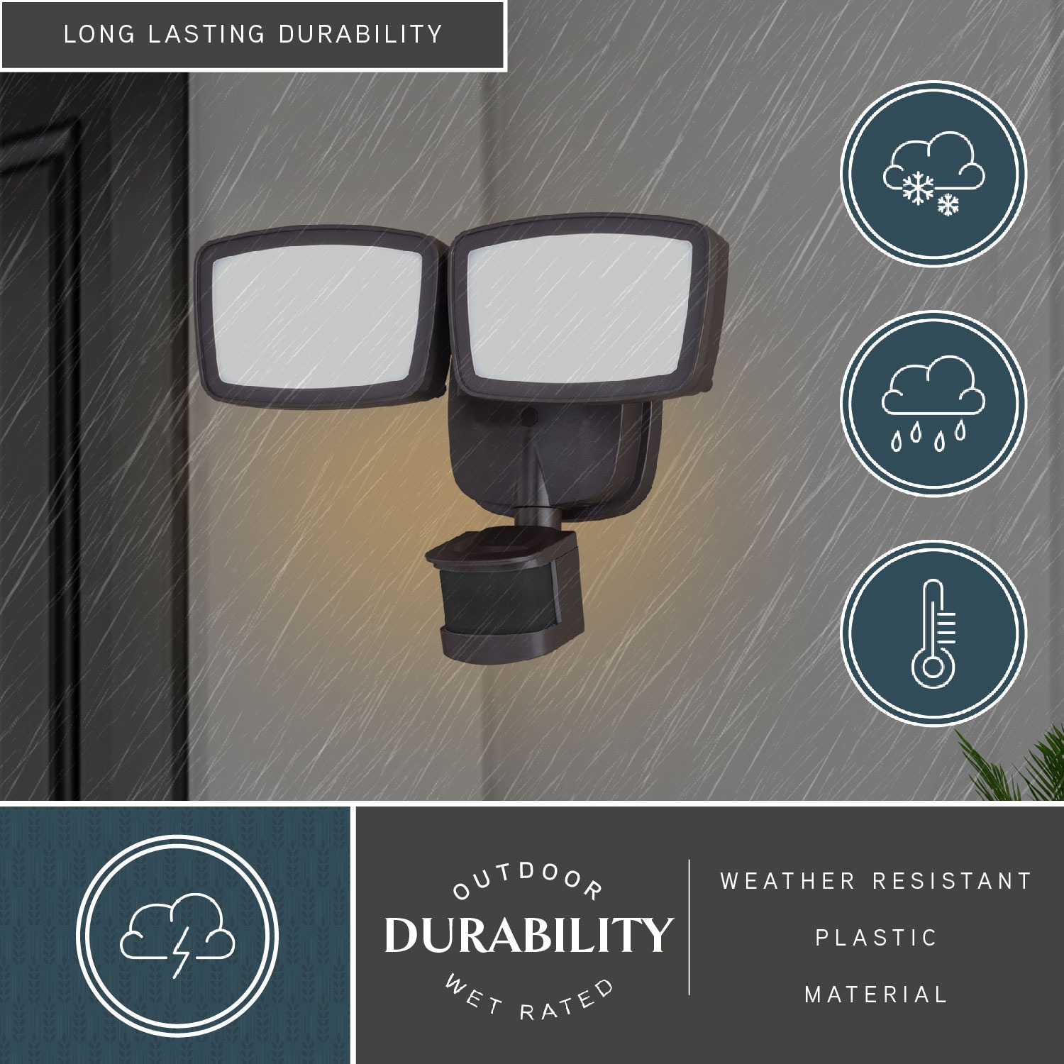 Bronze Dual Head LED Motion Sensor Outdoor Security Flood Light