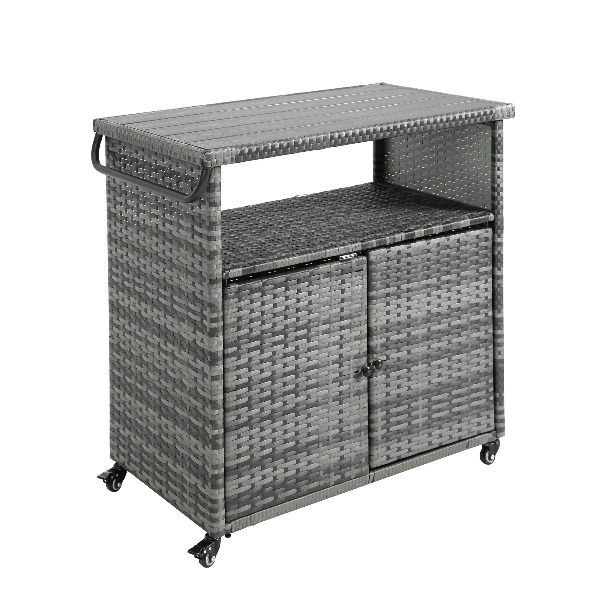 Bybafun YB0600041 Gray Steel Outdoor Serving Cart