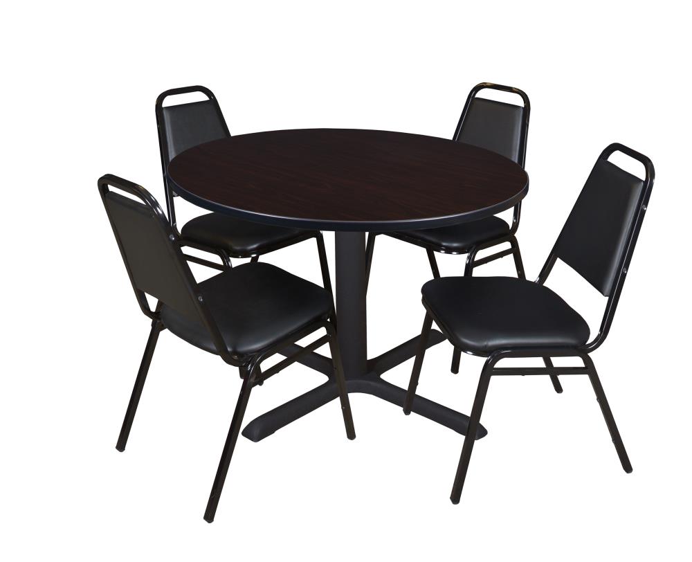 Regency TB48RNDMW29BK Breakroom Brown 4-Person Training Table (48-in W x 29-in H)
