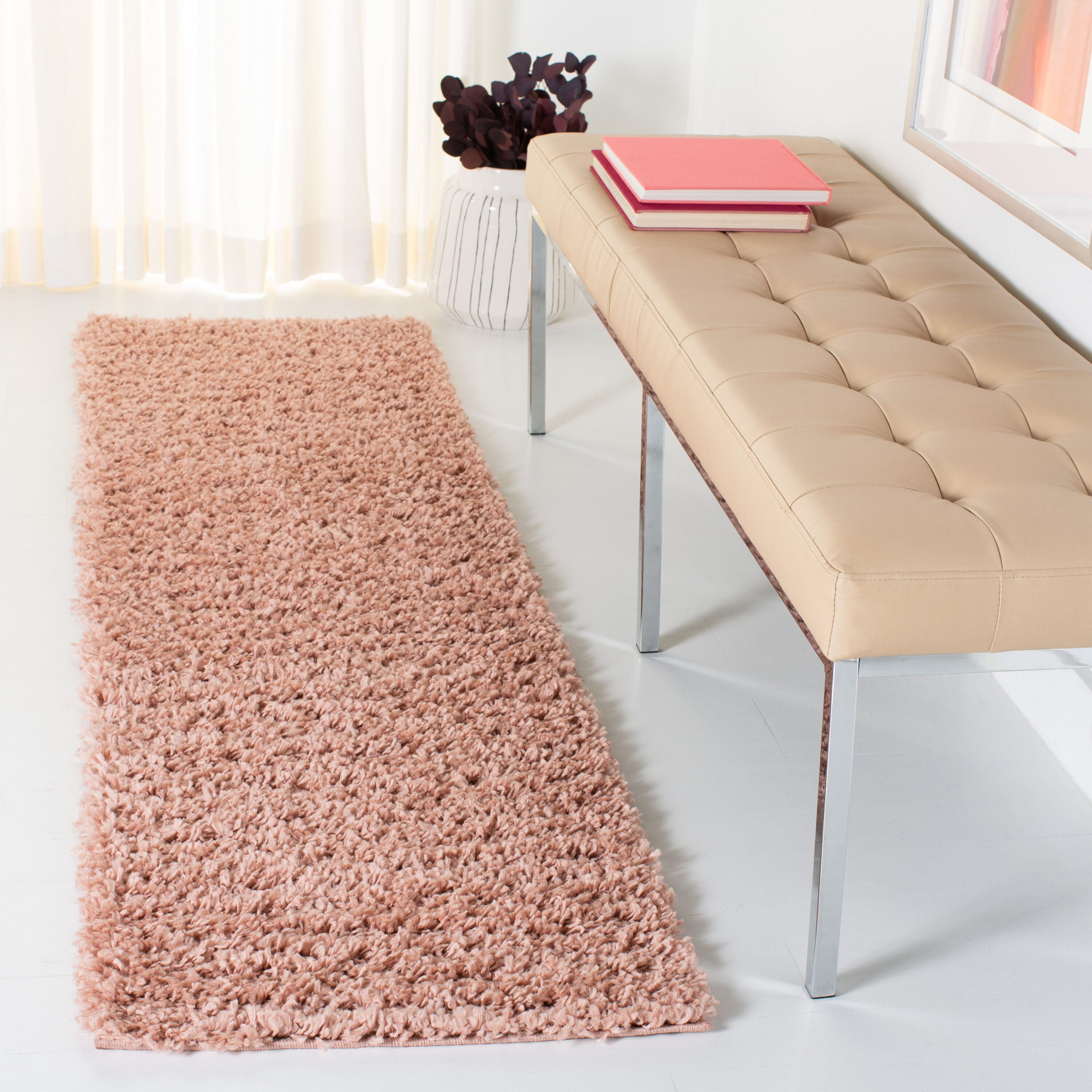 August Shag 200X Rose 2ft x 7ft Runner Rug