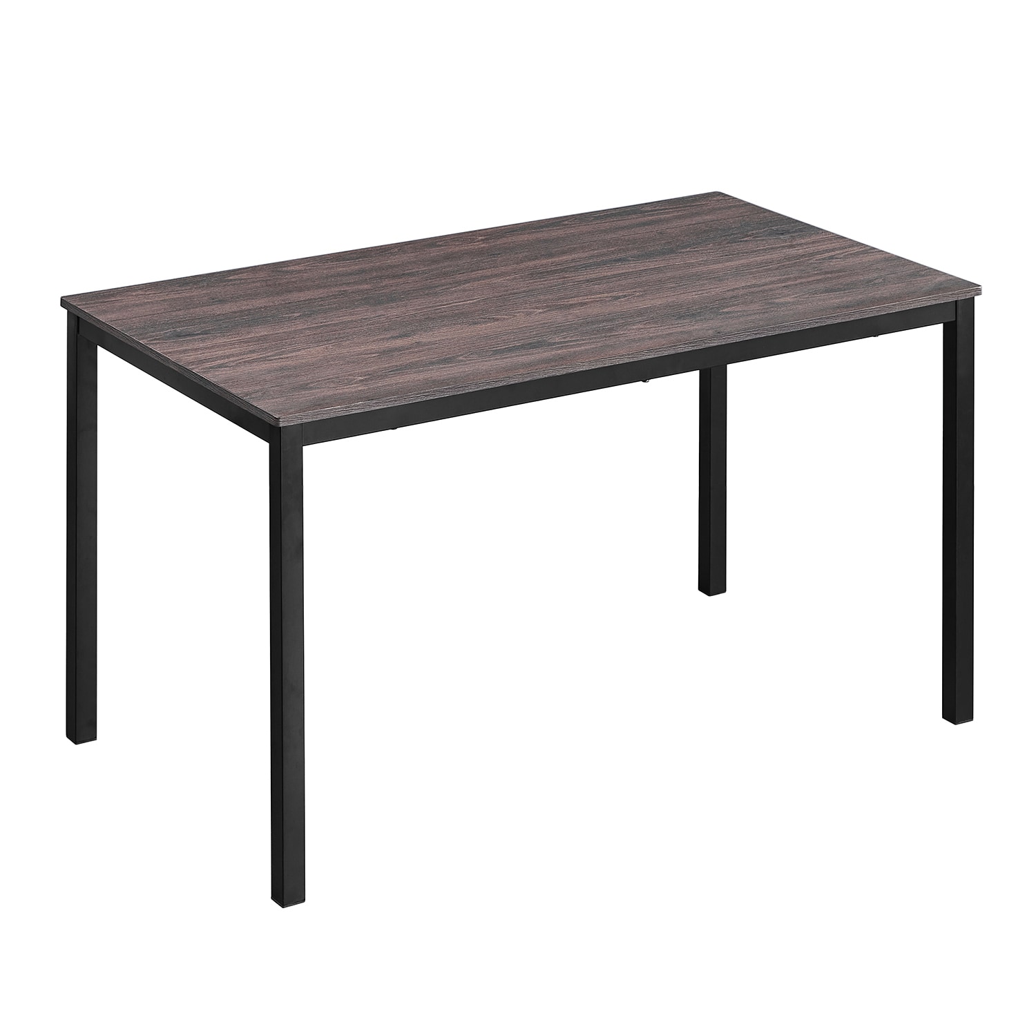 Mondawe OR-30054-GP Dining Tables Walnut and Black Contemporary/Modern Dining Table, Mdf with Black Metal Base 55.1-in L x 29.5-in H