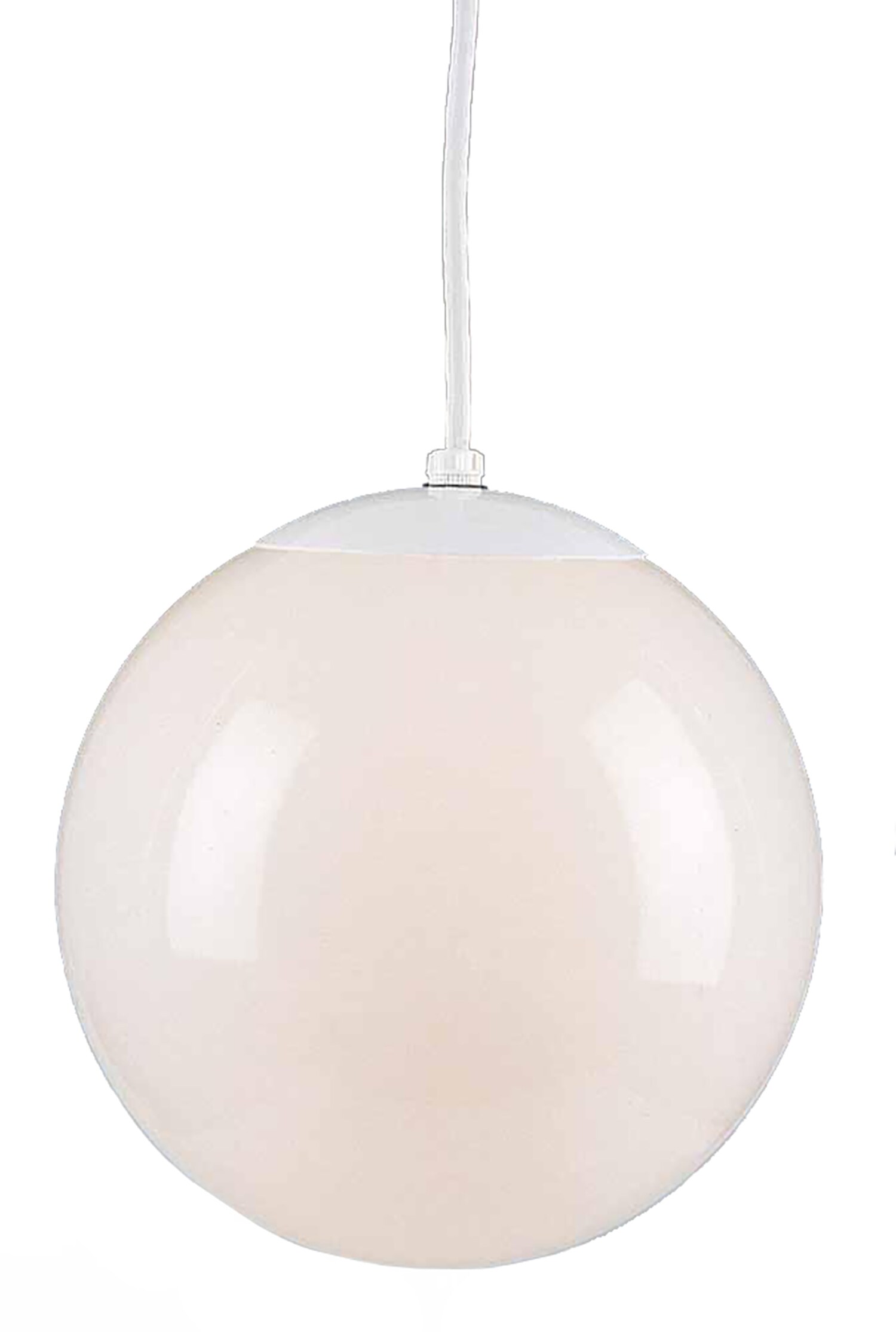 White Opal Glass Globe Pendant Light with Adjustable Cord