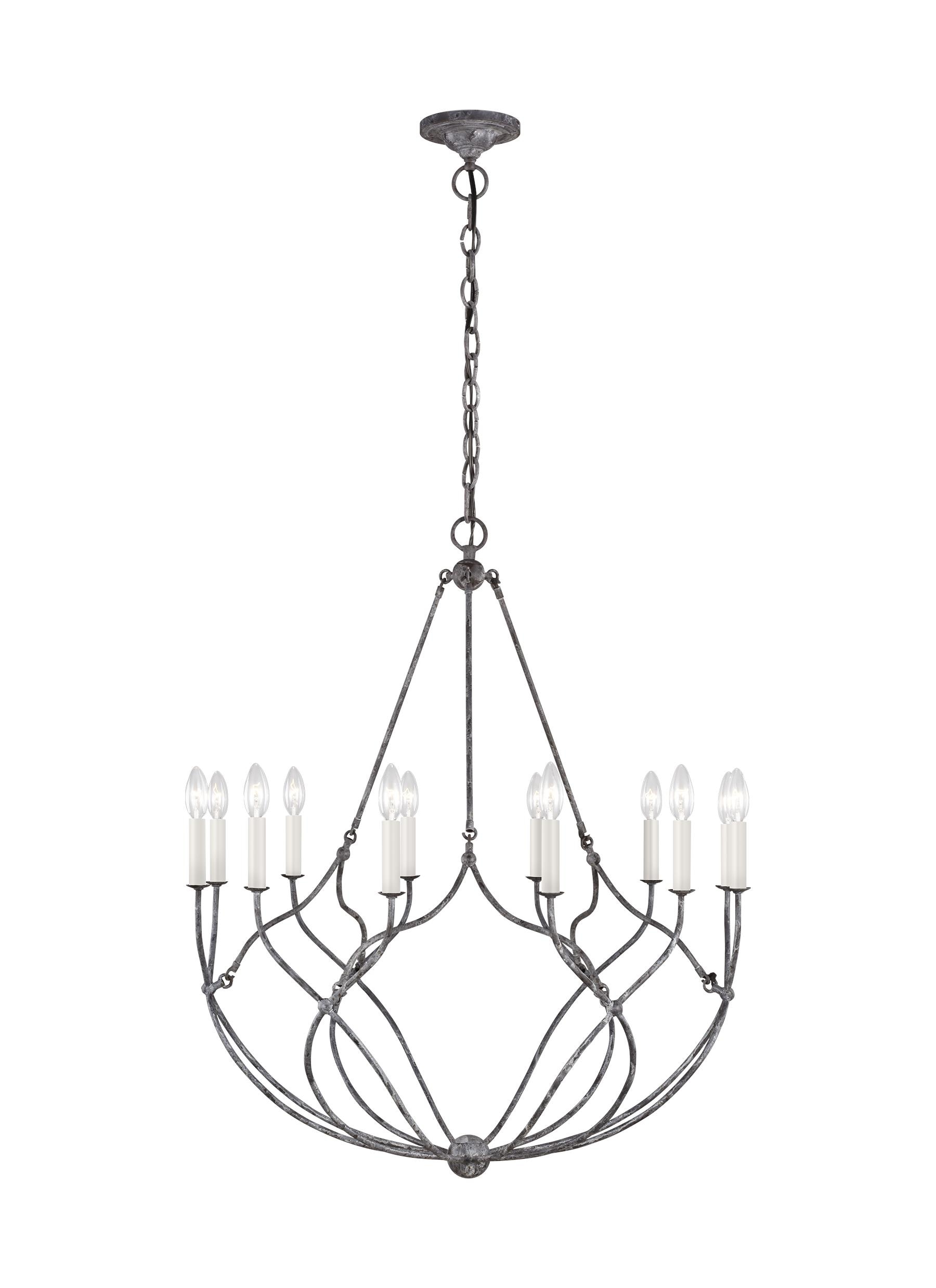 Richmond Weathered Galvanized 12-Light Candle Style Chandelier