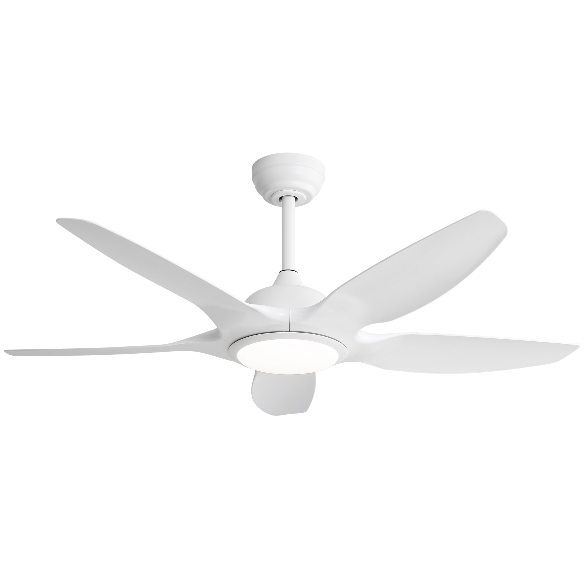 BABOOM BOM-P211116-OR 48-in White with ABS Blades Ceiling Fan With Light - Remote Included ( 5 -Blade )