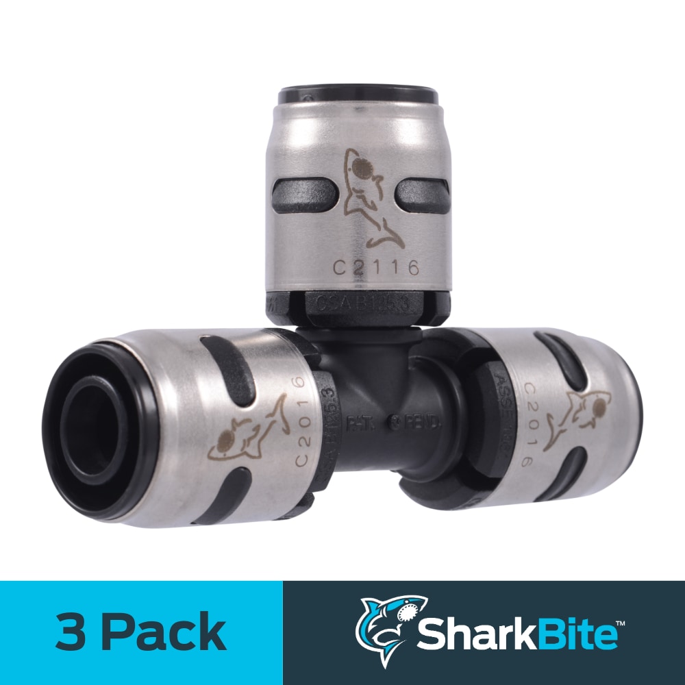 SharkBite K362Z3 EvoPEX 1/2-in Push-to-Connect Standard Tee (3-Pack)