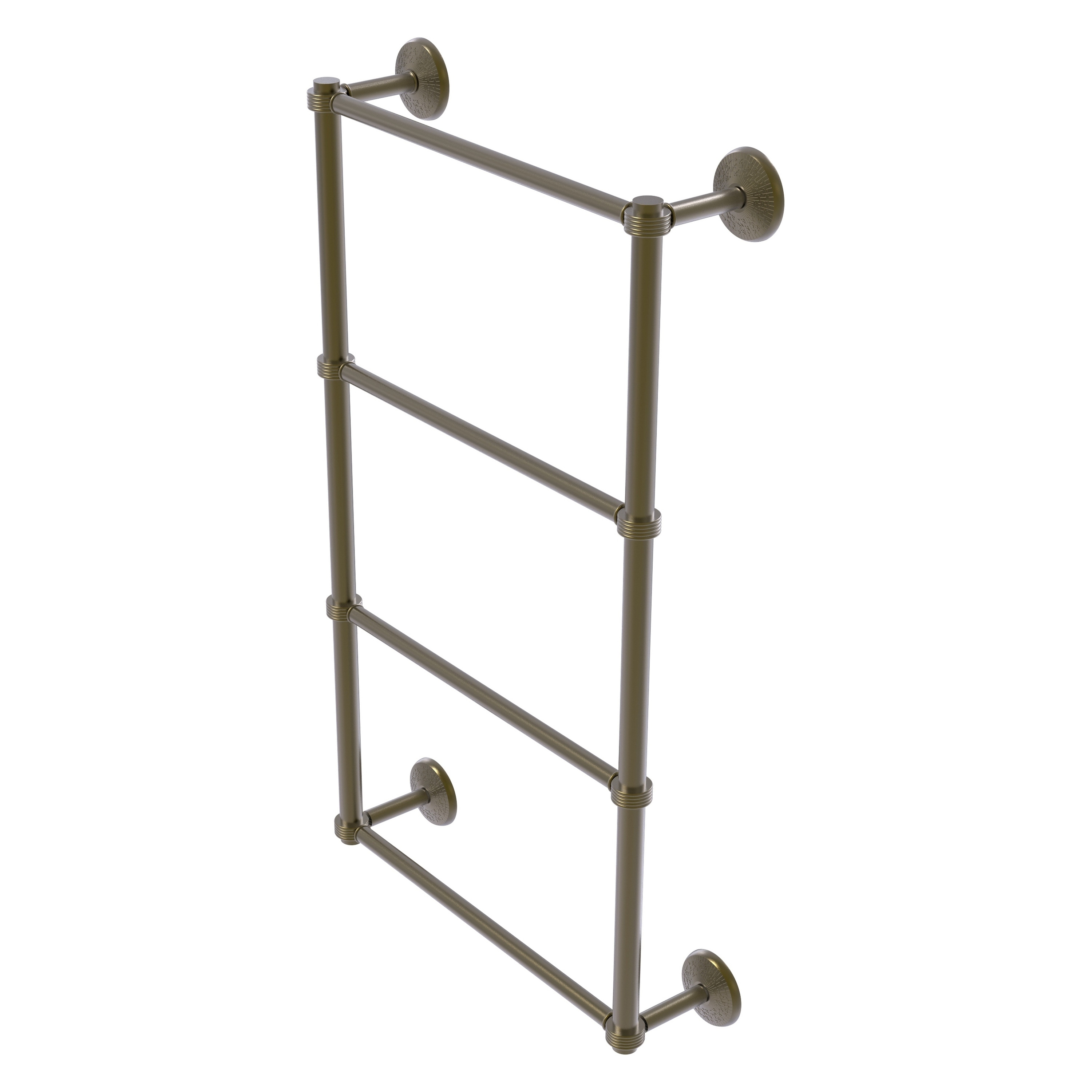 Allied Brass MC-28G-24-ABR Monte Carlo 24-in double Antique Brass Wall mount 4-tier Towel Bar