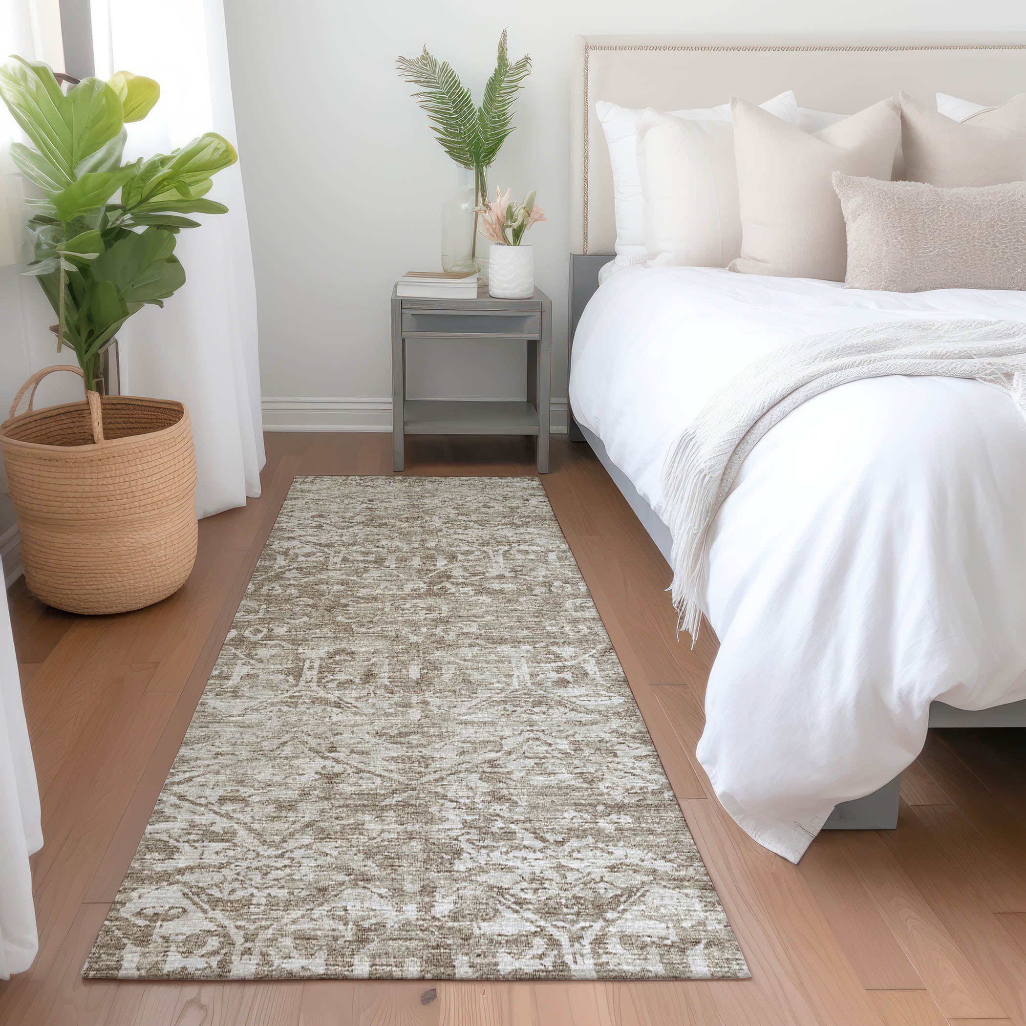 Addison Rugs AMF40TA2X8 Mayfield AMF40TA 2 x 7 (ft) Loomed Polyester Taupe Rectangular Indoor Abstract Machine washable Runner rug