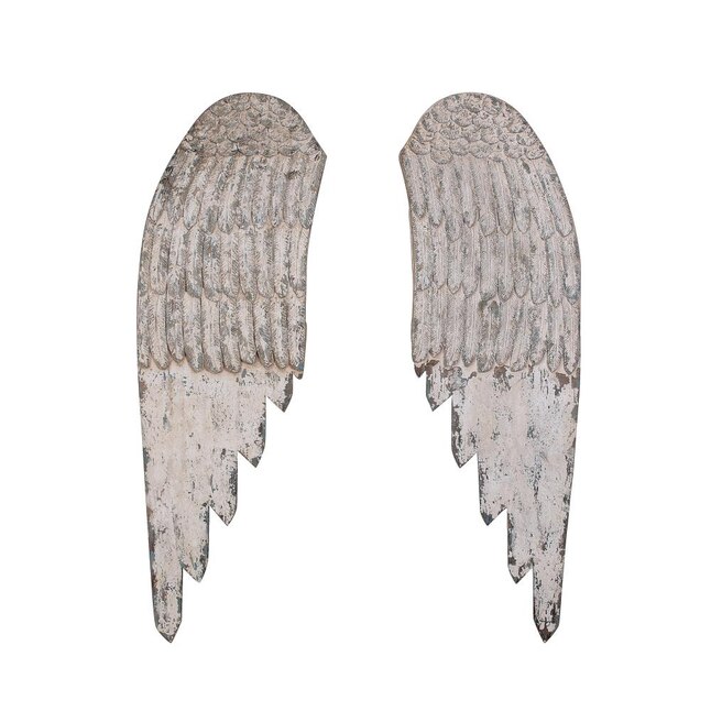 Wood Distressed Angel Wings, Large Wooden Angel Wings Wall Decor