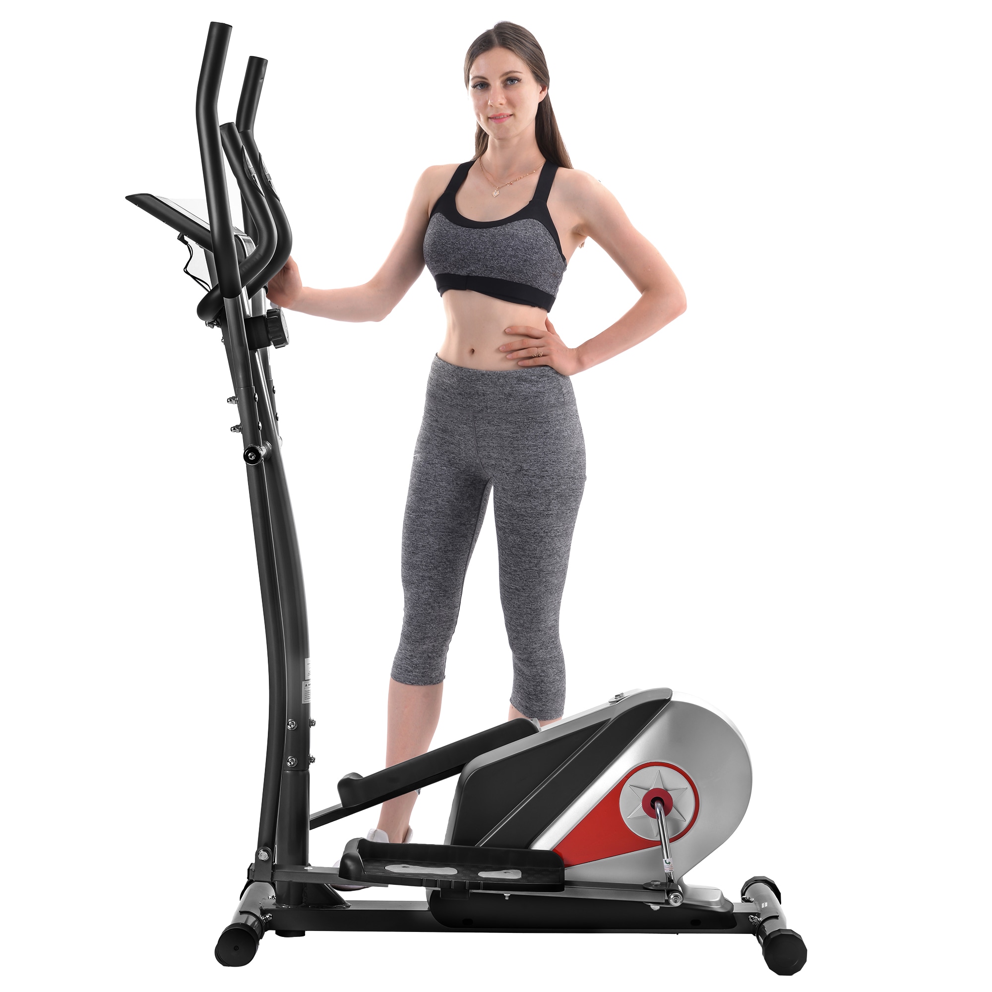 Loyo Elliptical Exercise Machine,Elliptical Training Machines with 3PC Crank Magnetic Elliptical Machine for Home Use with 8 Levels Adjustable Resistance LCD Monitor and Pulse Black 
