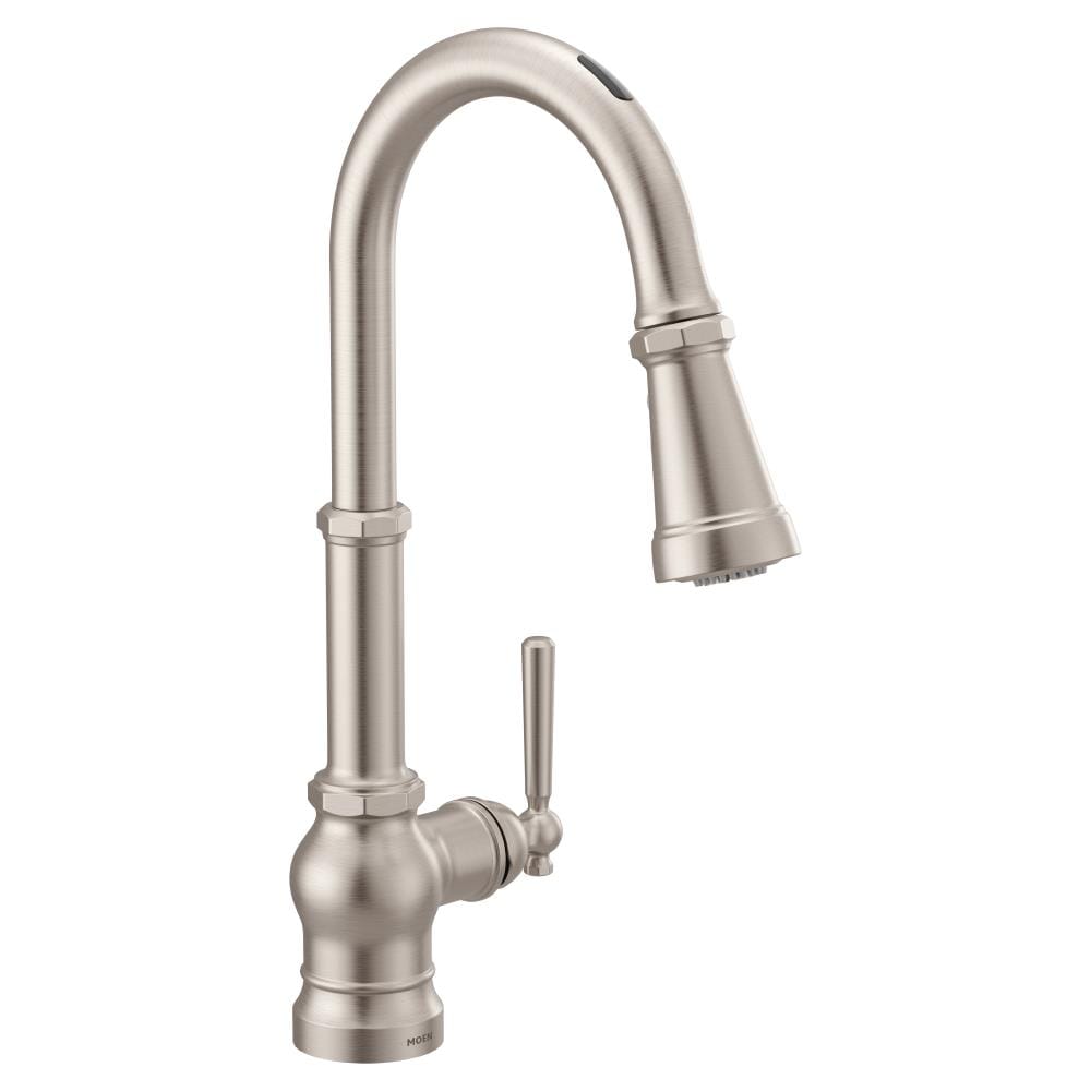 Paterson 17" Brushed Stainless Steel Pull-Down Kitchen Faucet with Voice Activation