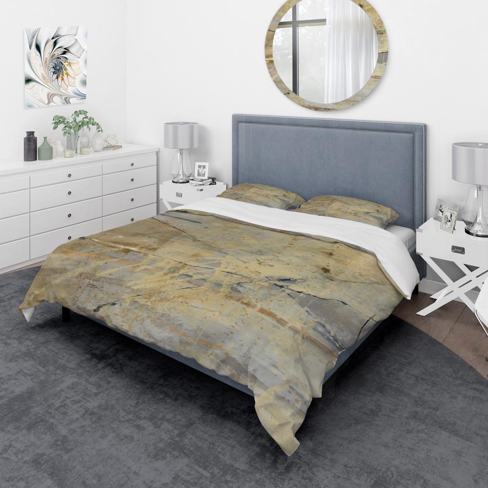 Designart BED30501-Q 3 -Piece Grey Queen Duvet cover Set
