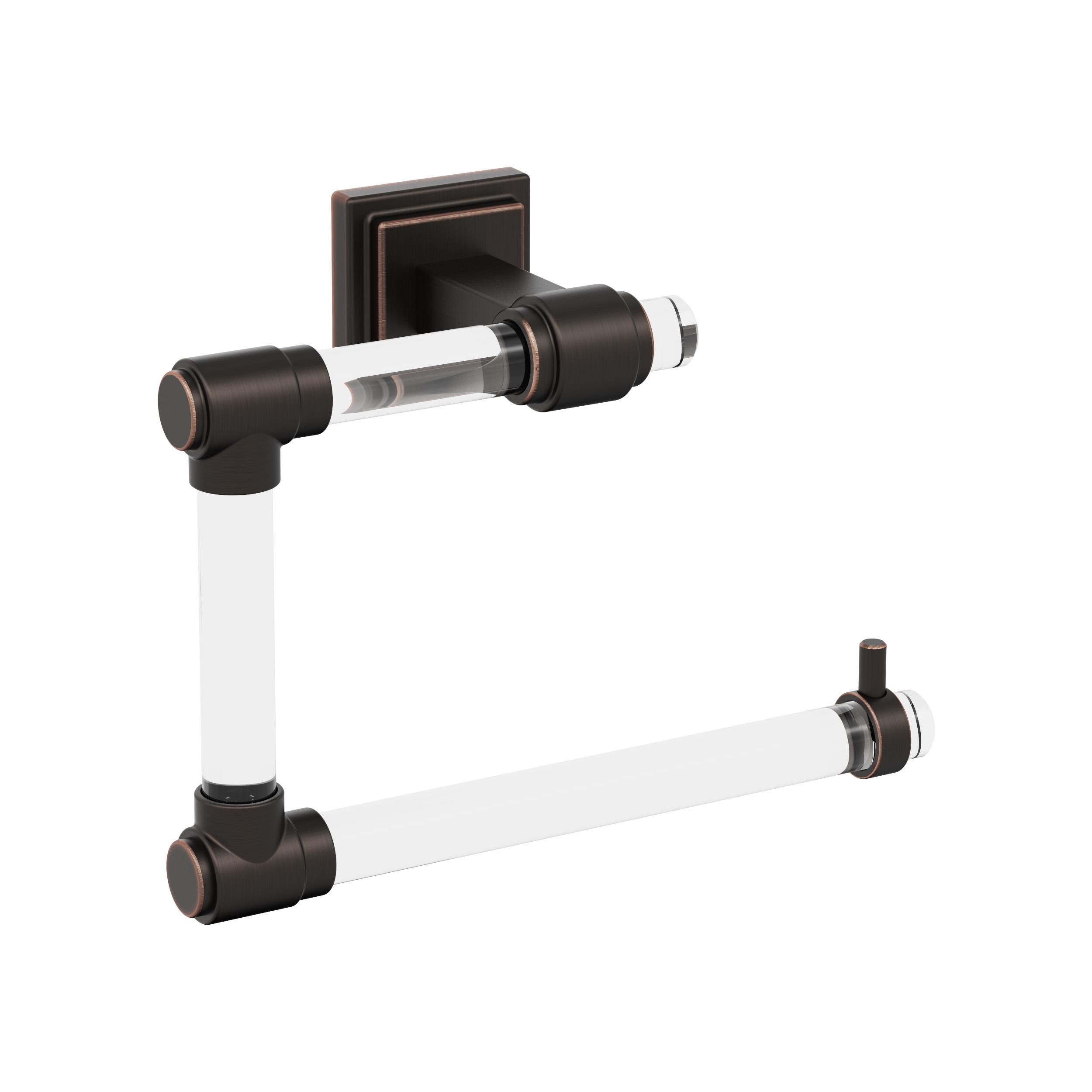Amerock BH36062CORB Glacio Clear/Oil-Rubbed Bronze Wall mount Single Towel Ring