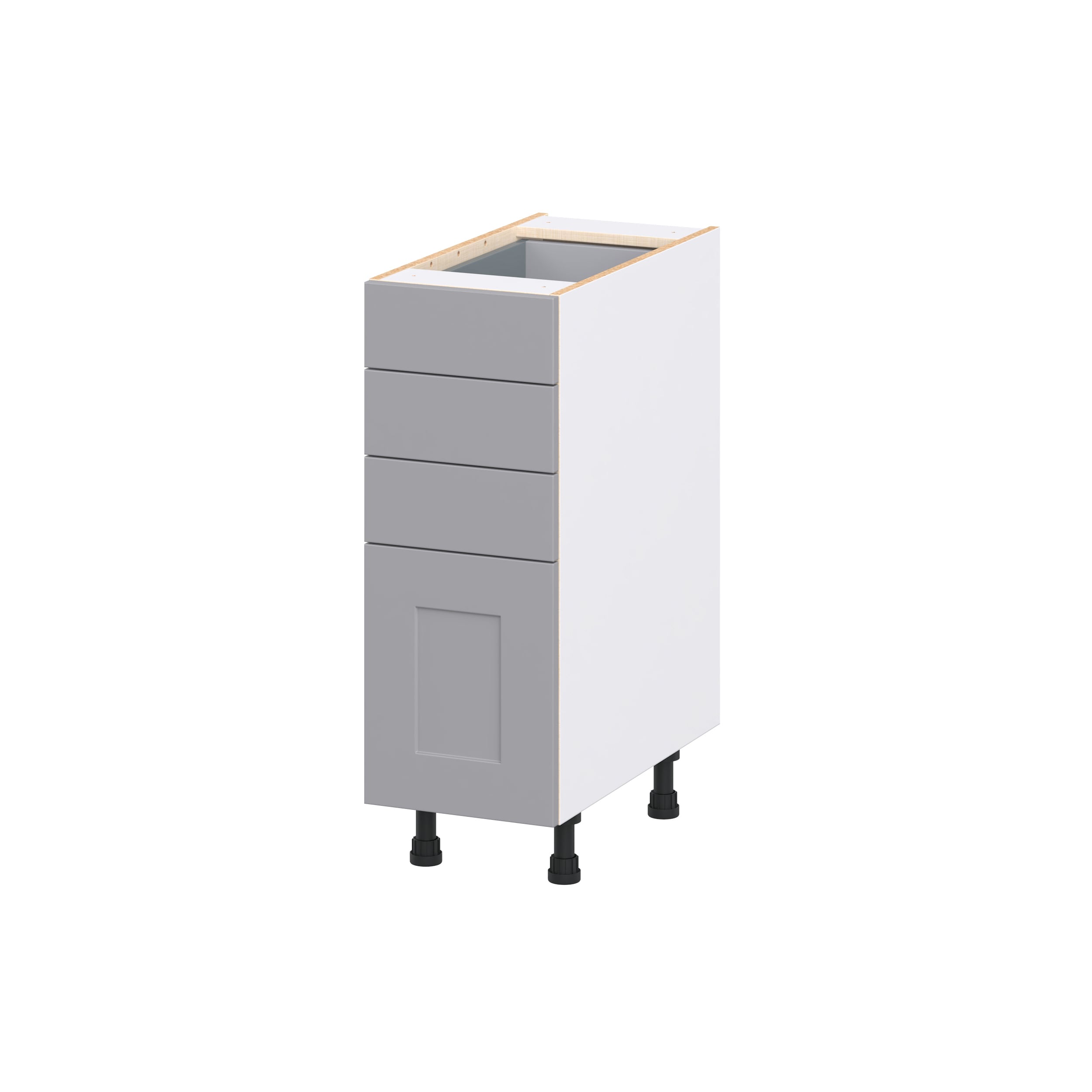 Hugo&Borg DSB4D12-BM Beaumont 12-in W x 34.5-in H x 24.5-in D Slate Gray 4 -Drawers Drawer Base Fully assembled Cabinet Recessed Panel Shaker