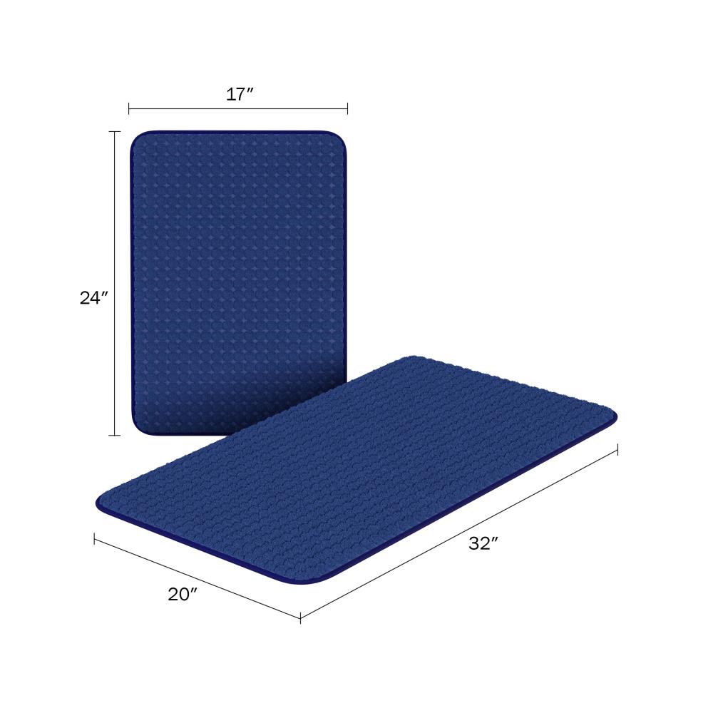 Hastings Home Bathroom Mats 31.5-in x 20.5-in Blue Rubber Memory Foam Bath  Mat in the Bathroom Rugs & Mats department at