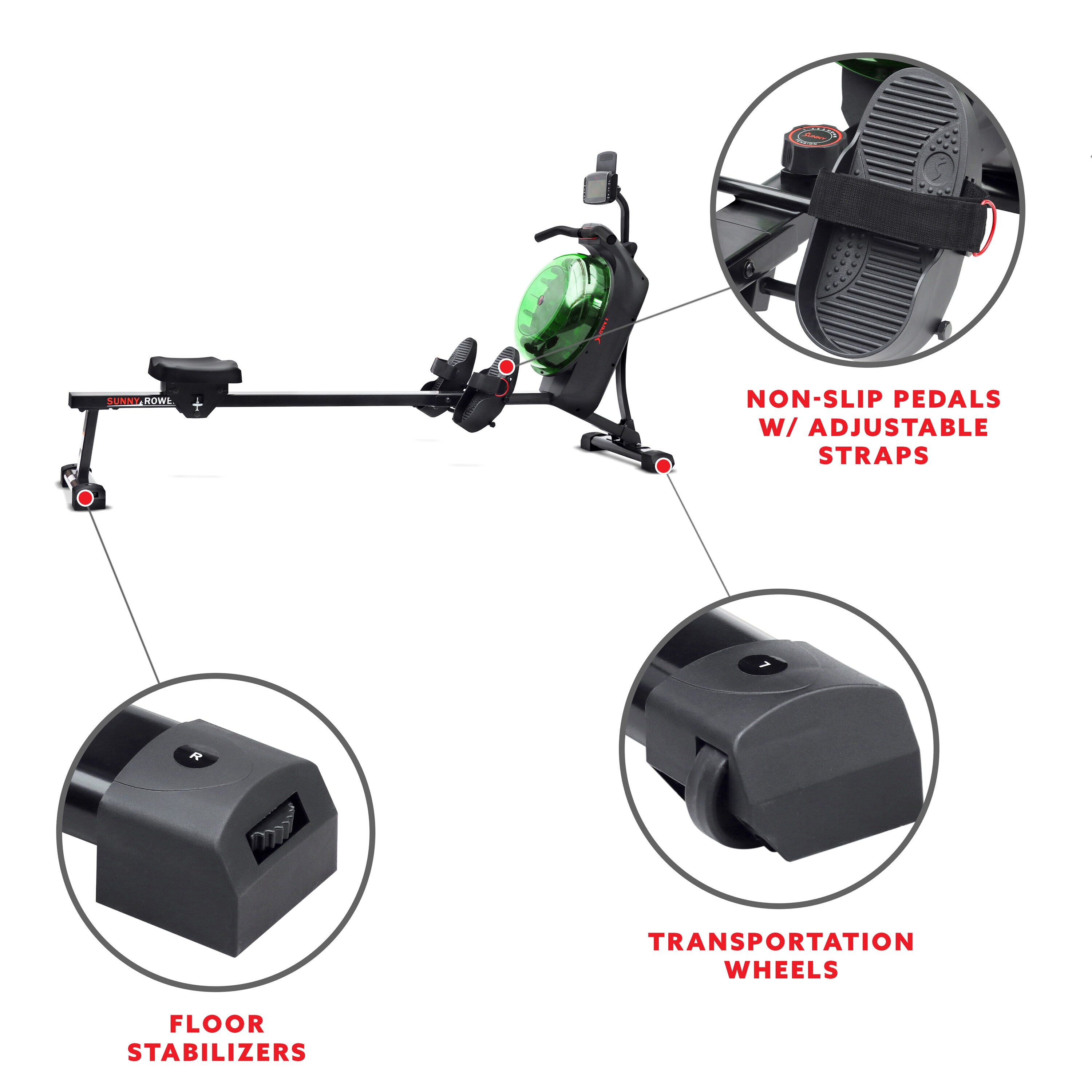 Sunny Health & Fitness SF-RW522017BLU Rowing-Machines - View #3
