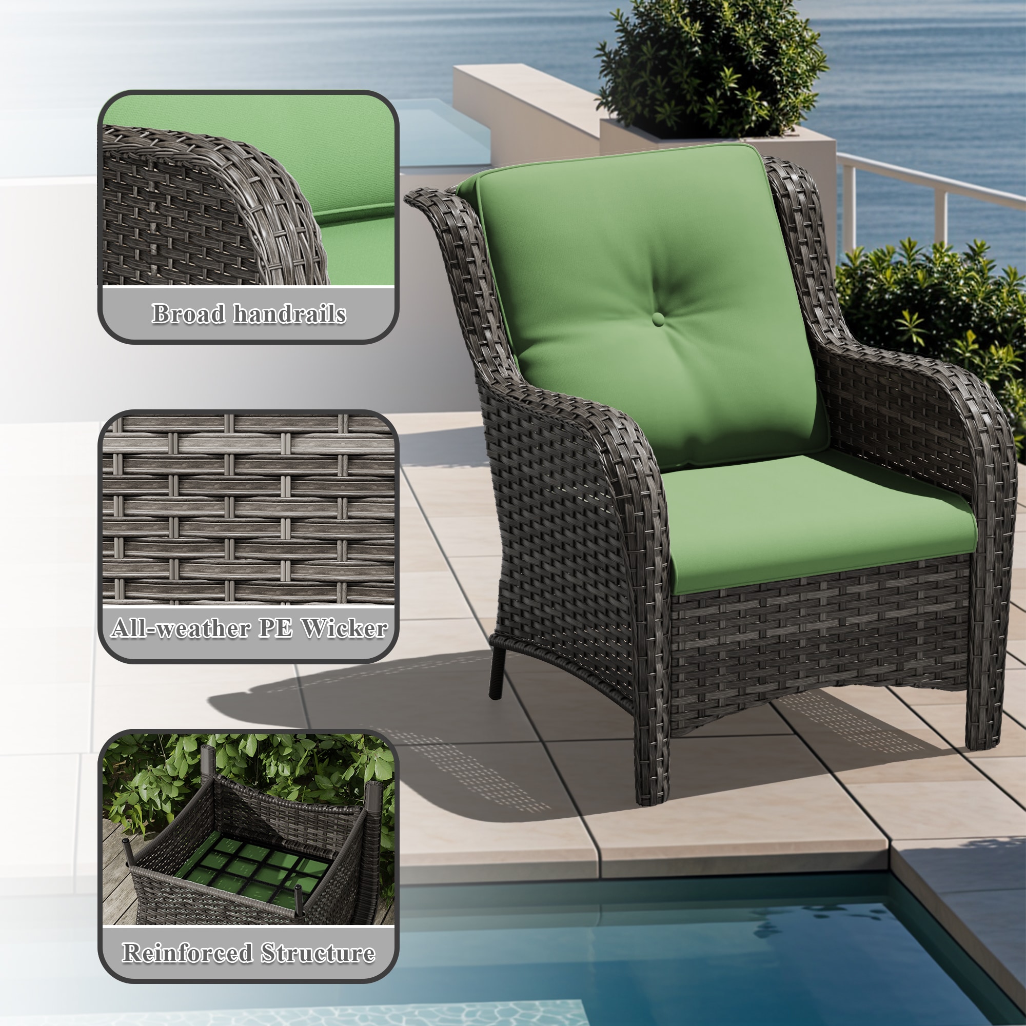 Gardenbee HGL-M08-GRN Patio-Chairs - View #4