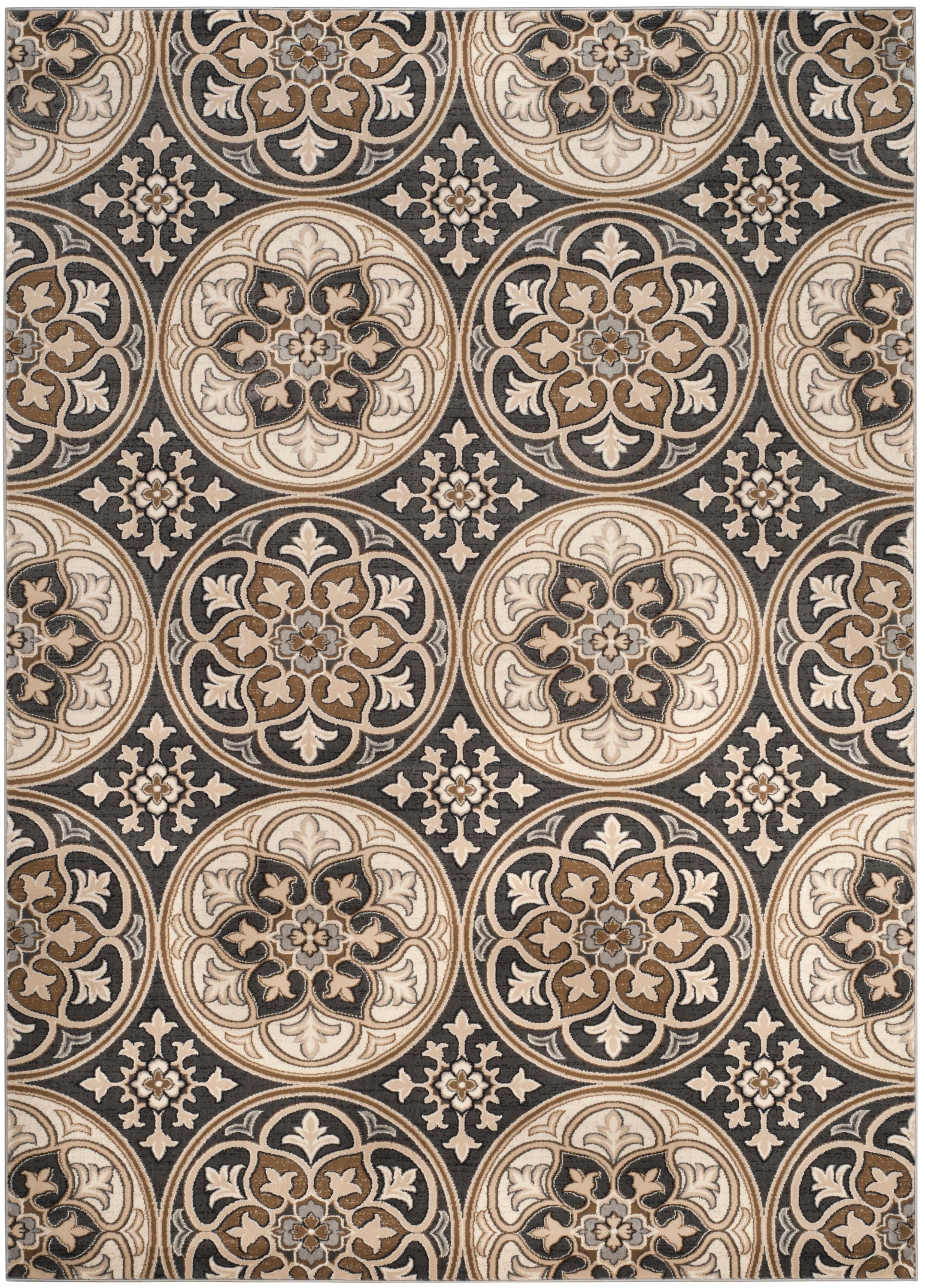 Safavieh LNH341B-8 Lyndhurst Moshen 8 x 11 (ft) Loomed Polypropylene Light Gray/Beige Rectangular Indoor Floral/Botanical Oriental Area rug
