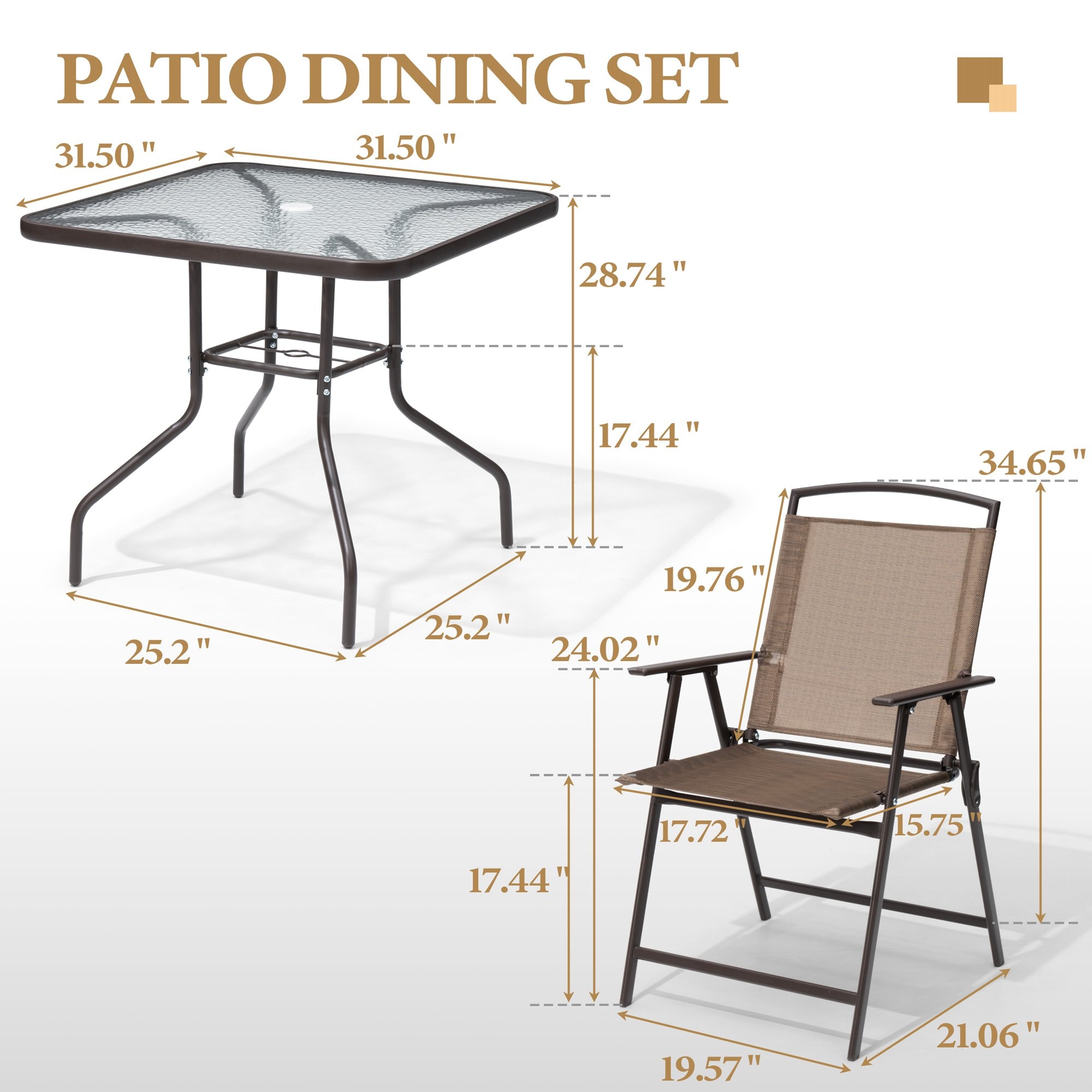 Crestlive Products CL-DC001BRN Patio-Dining-Sets - View #3