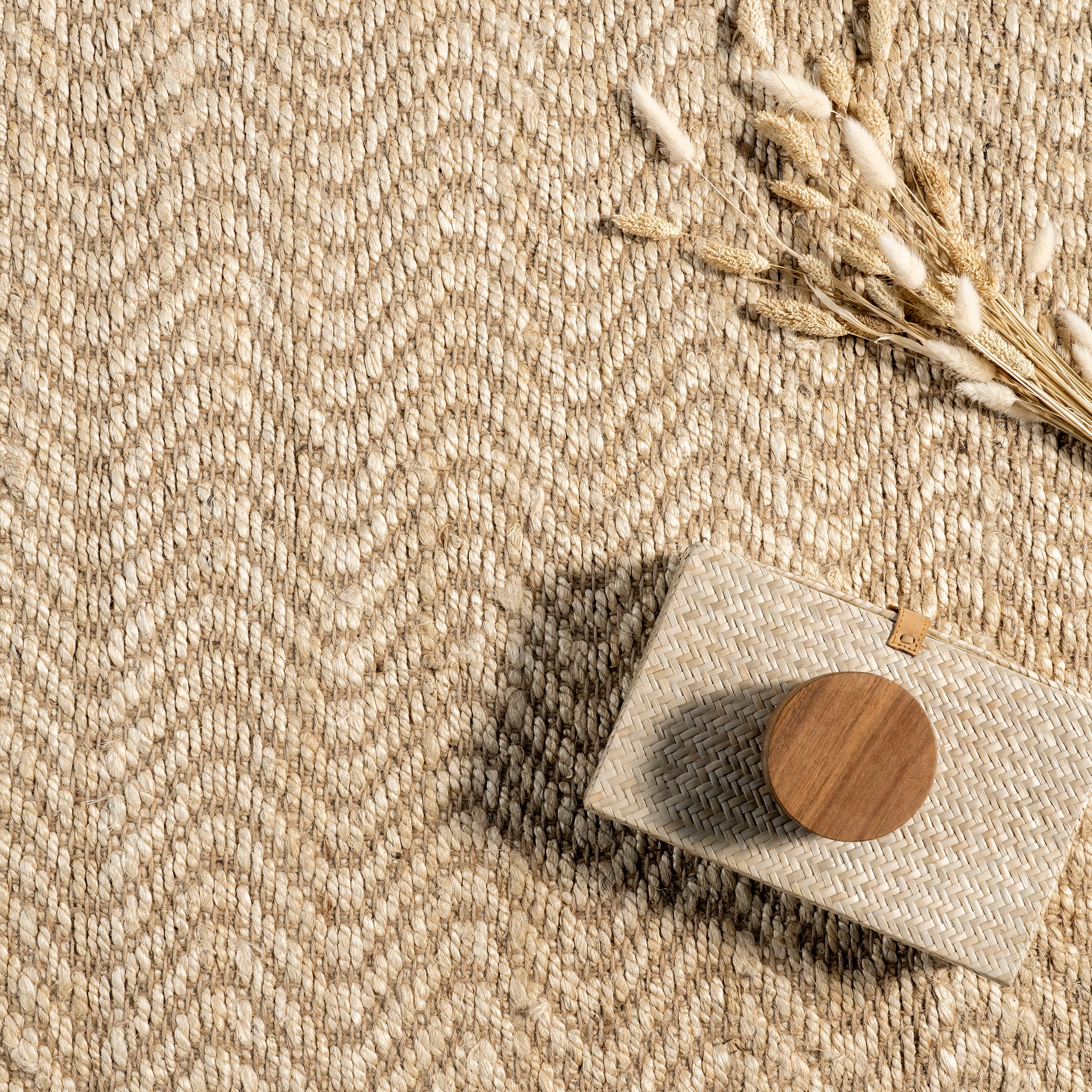 Handwoven Natural Jute 3'x5' Area Rug with Fringe Detail - Brown