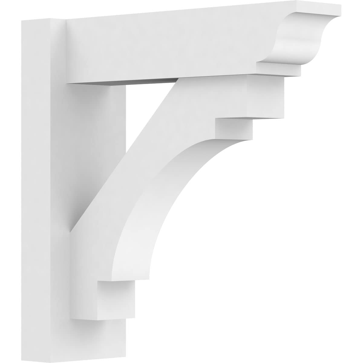 Ekena Millwork OUTP05X16X16MRC01 5-in W X 16-in D X 16-in H Merced Architectural Grade PVC Outlooker with Traditional Ends