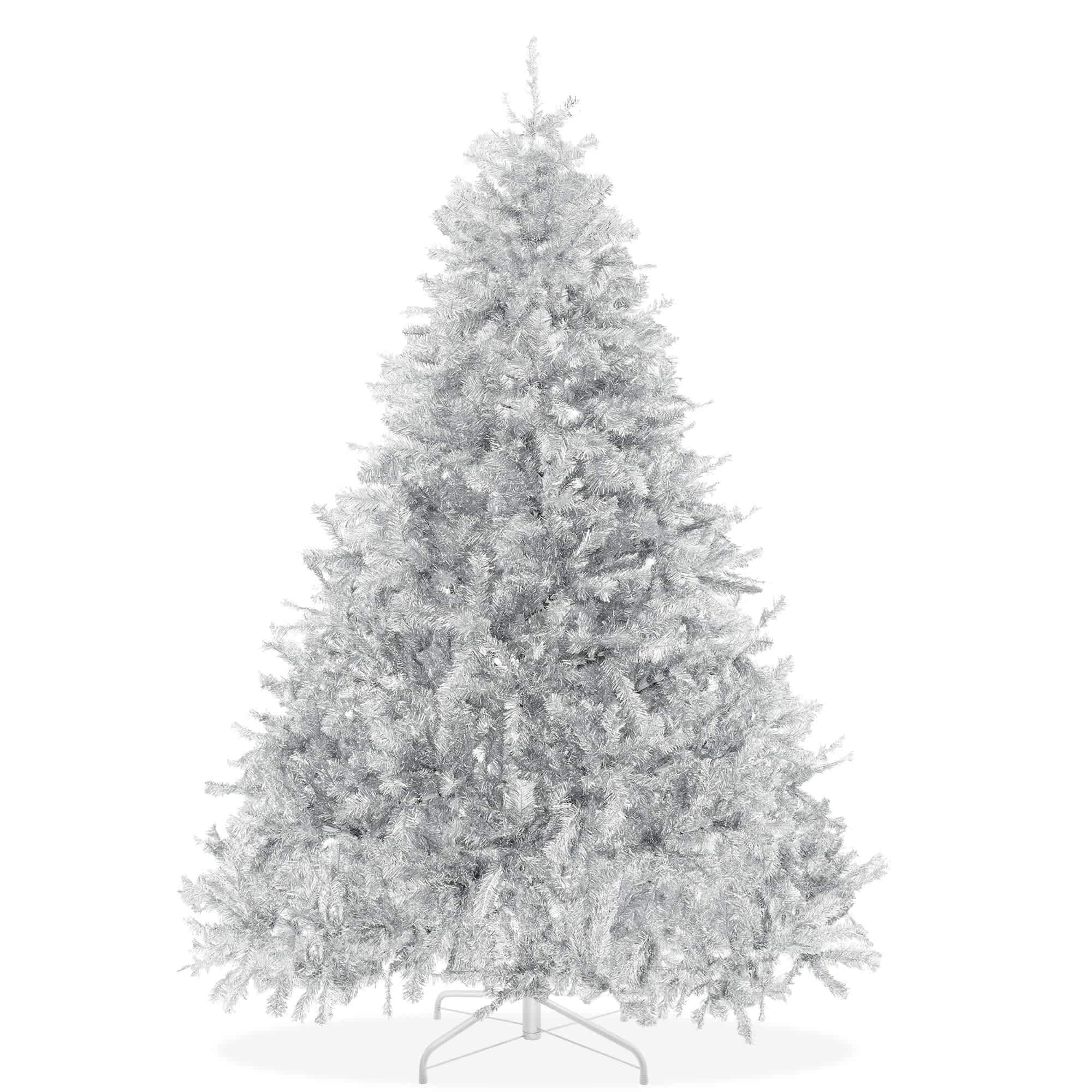 Casafield SZN-TR-446-SLV 6-ft Silver Artificial Holiday Christmas Tree with Metal Stand
