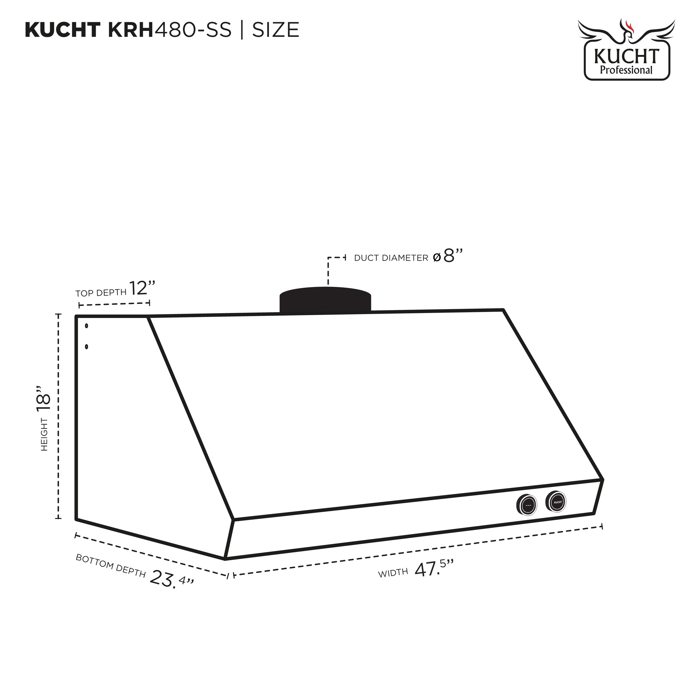 Kucht KRH480-SS Undercabinet-Range-Hoods - View #10