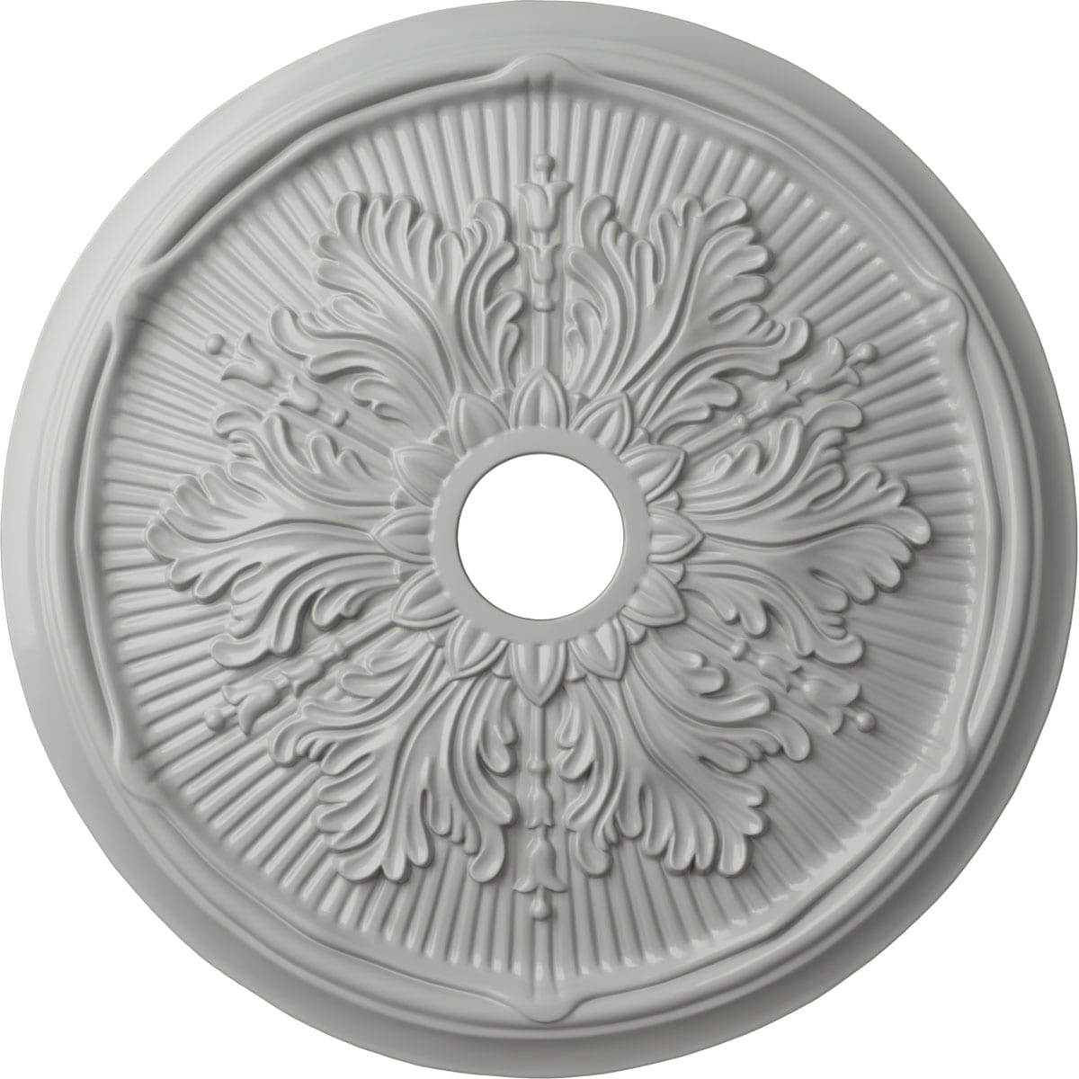 Ekena Millwork CM23LUFRF Luton Leaf 23.75-in W x 23.75-in L Painted Frost Polyurethane Whole Ceiling Medallion
