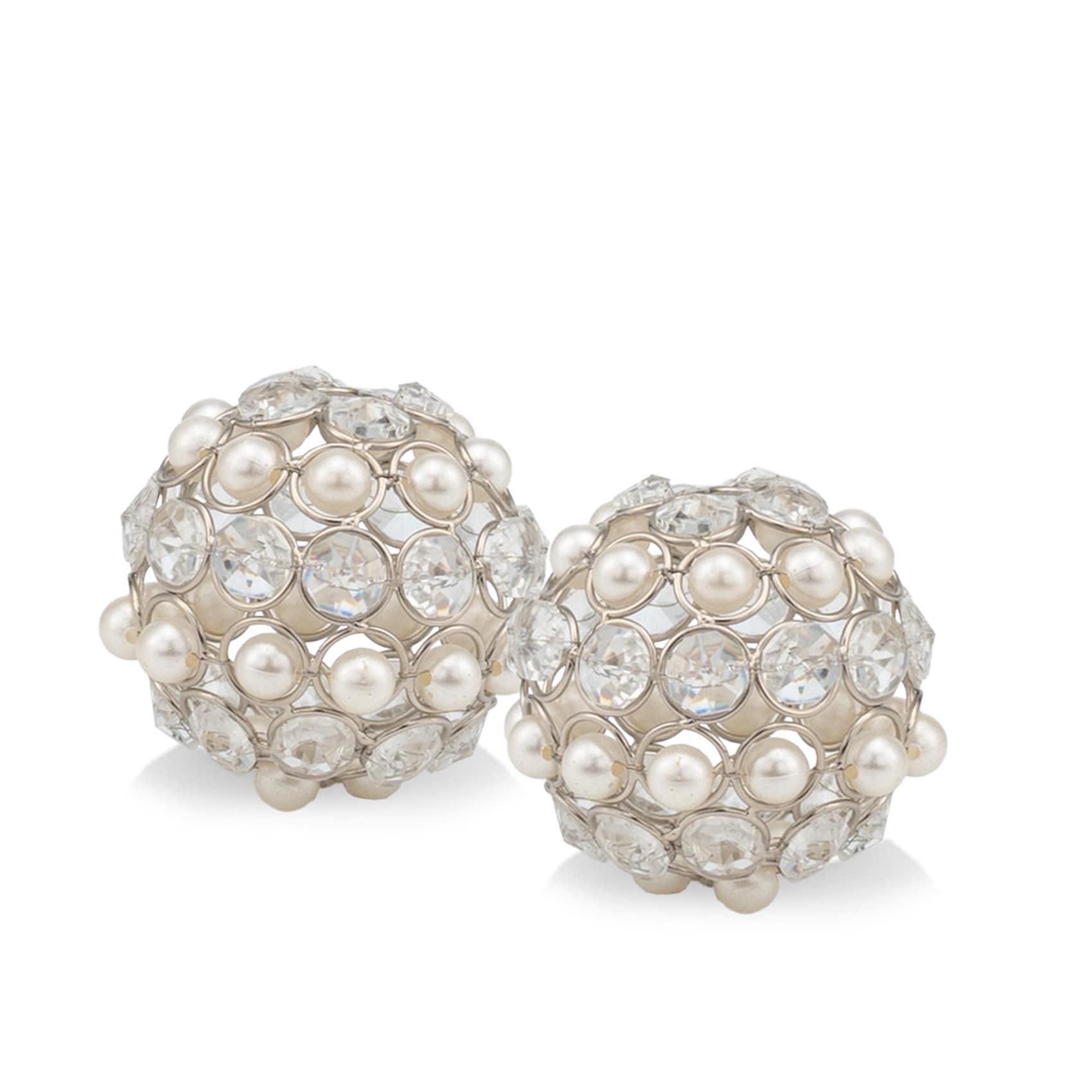 HomeRoots 4000480013 3 -Pack Silver Glass Modern Decorative object