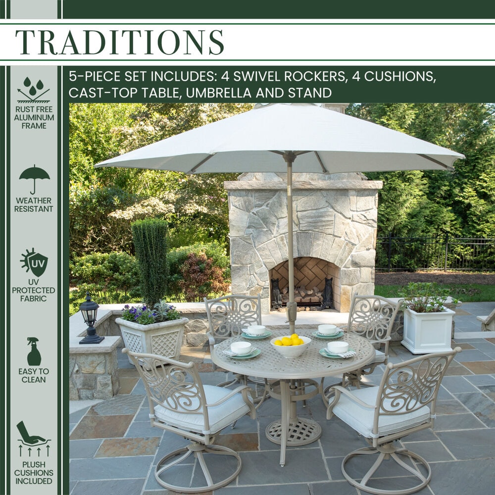 Hanover TRADDNSD5PCSW4-BE-SU Patio-Dining-Sets - View #2