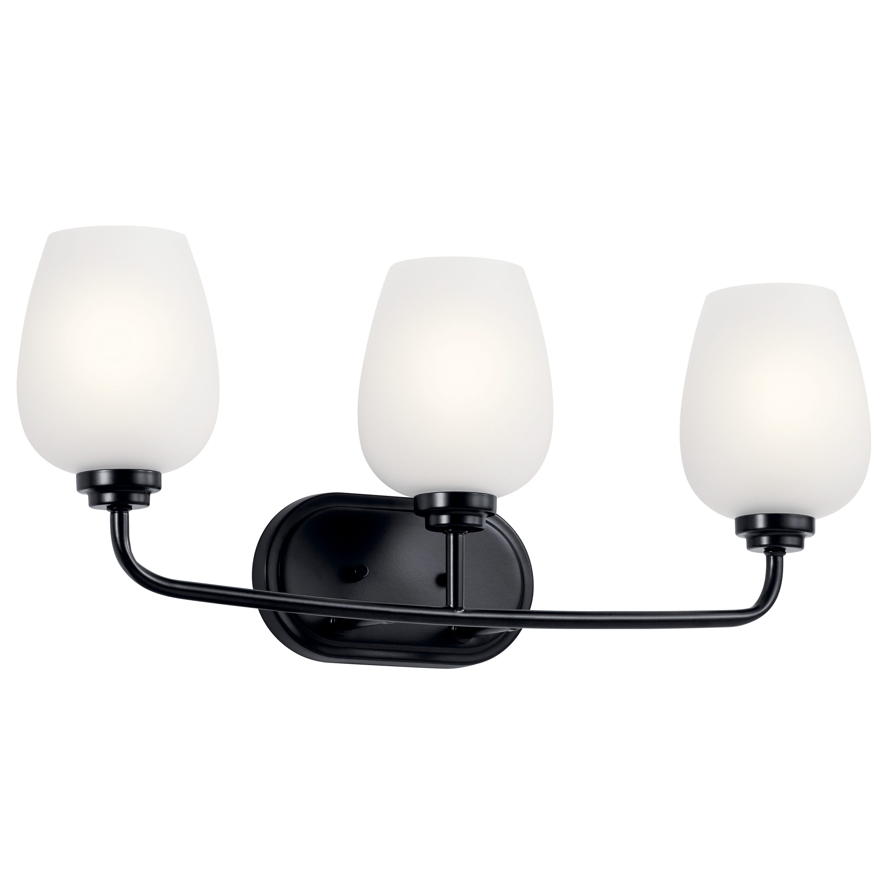 Kichler 45129BK Valserrano 24-in 3 -Light Black Traditional Vanity light