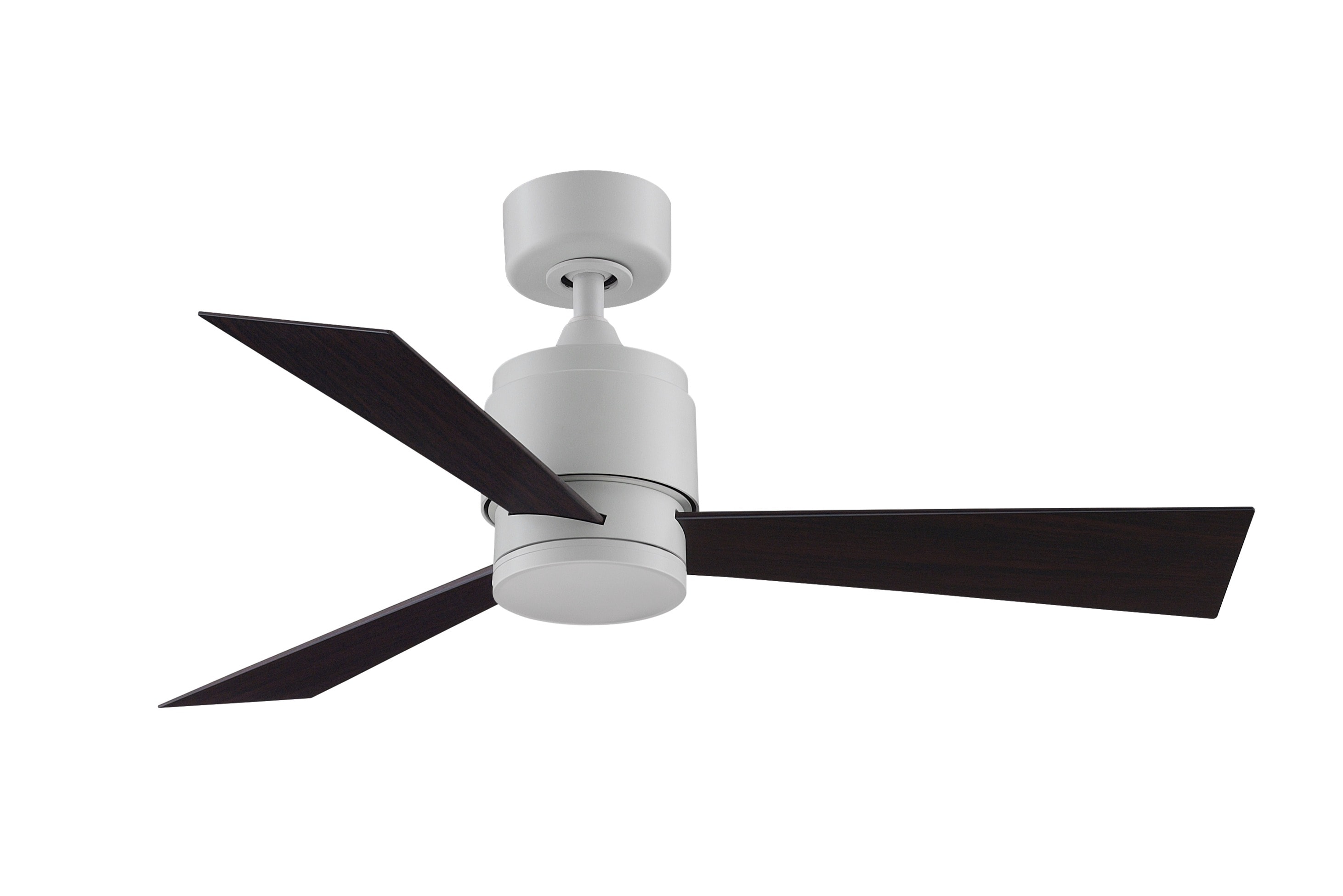Fanimation FP4660MWW-44DWAW Zonix Wet Custom 44-in Matte White with Dark Walnut Blades Indoor/Outdoor Propeller Ceiling Fan Light Kit Compatible and Remote (3-Blade)