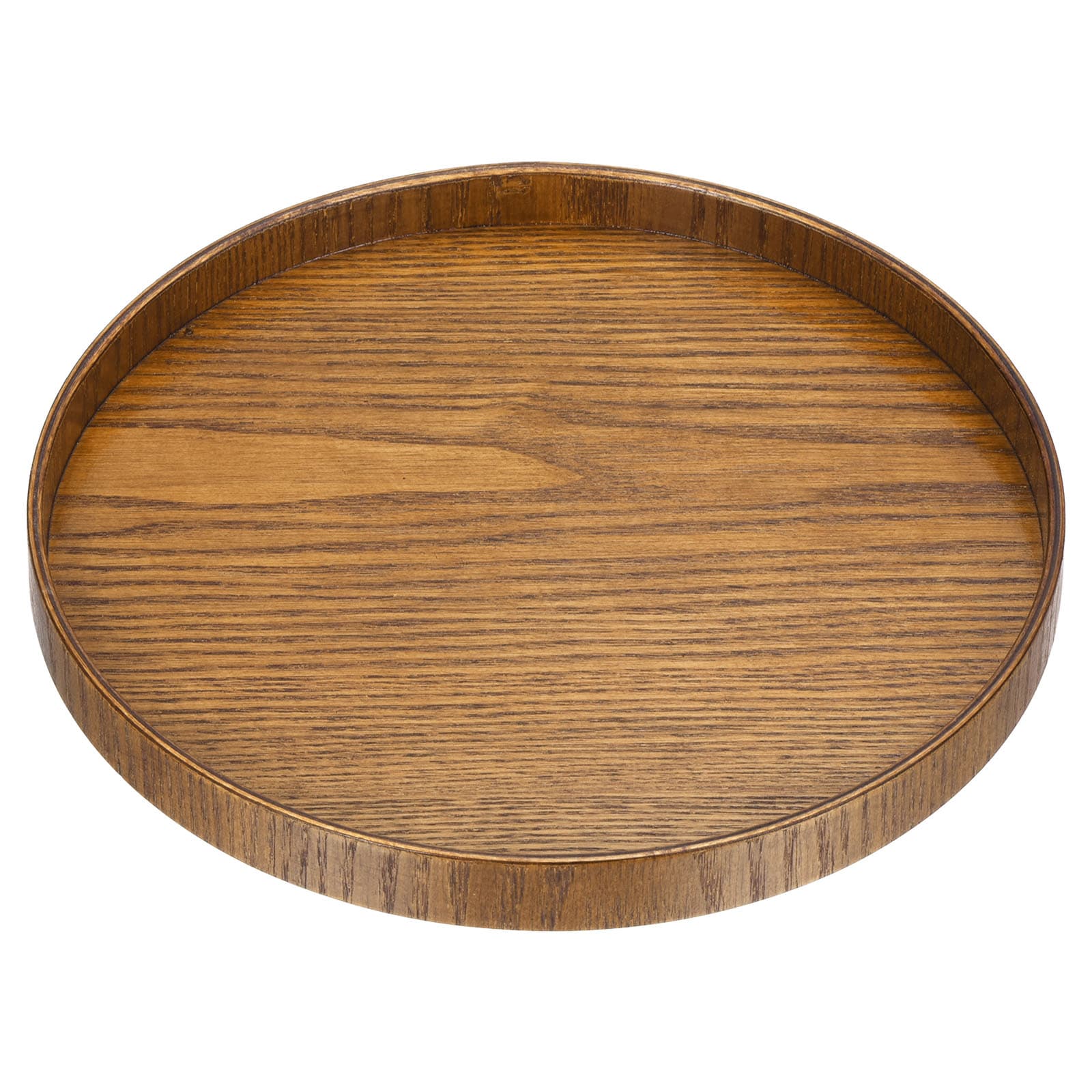 PATIKIL Wood Serving Tray 9 Inch Round Decorative Platter for Home Decor Kitchen Table Candle Holder Brown #S26031800UX1147