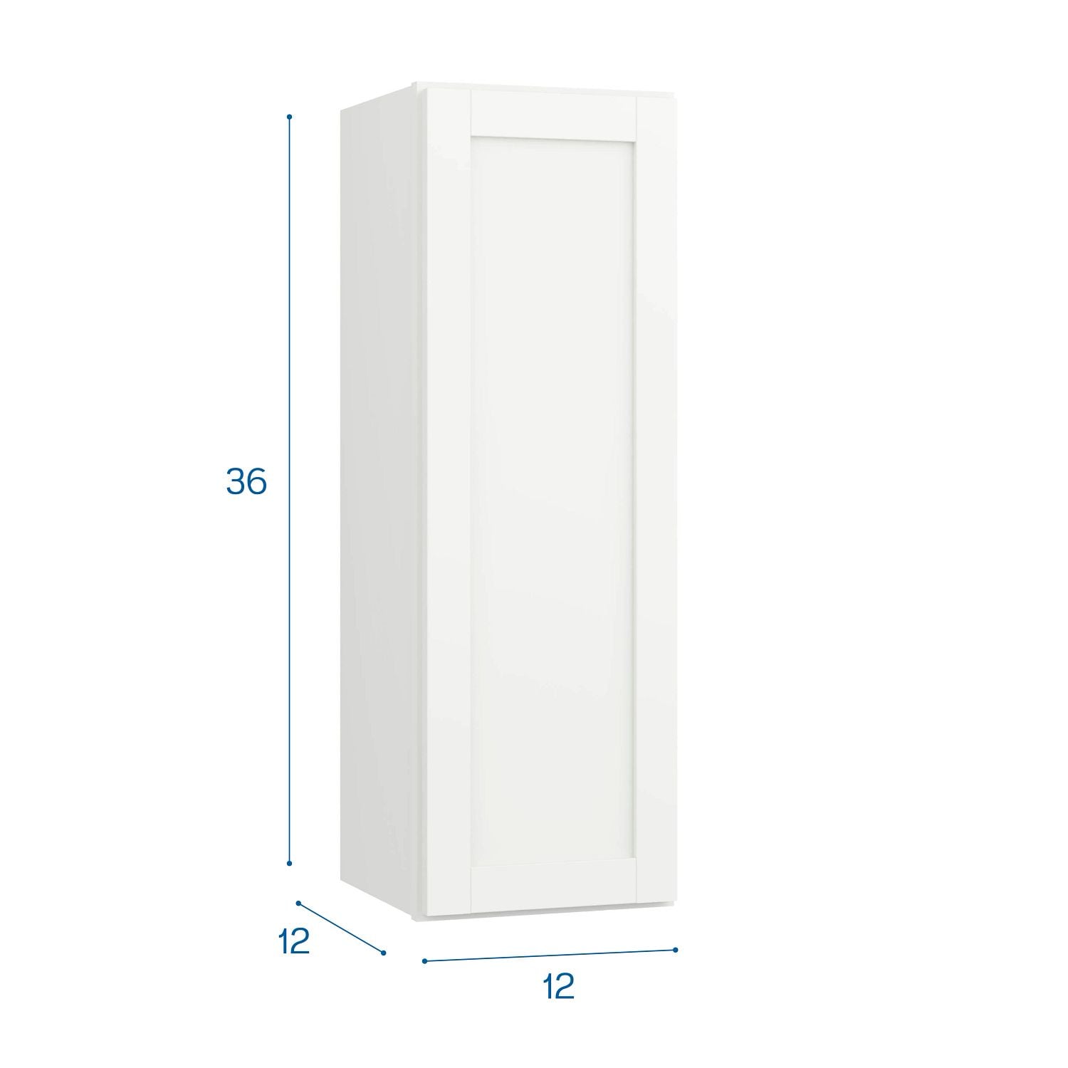 Project Source Conway 12-in W x 36-in H x 12-in D White Door Wall Fully ...