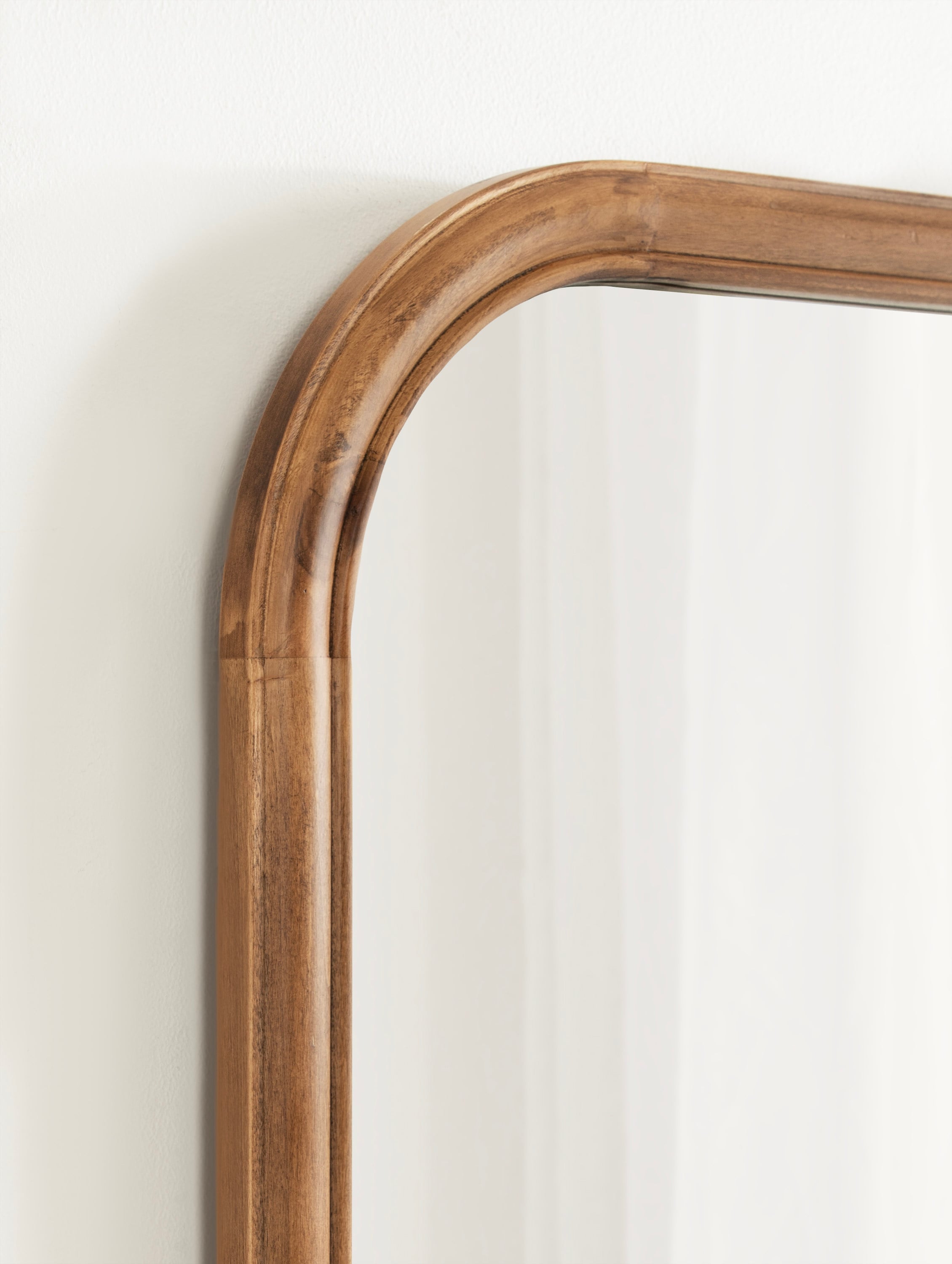 Rustic Brown Arched Full Length Wooden Wall Mirror