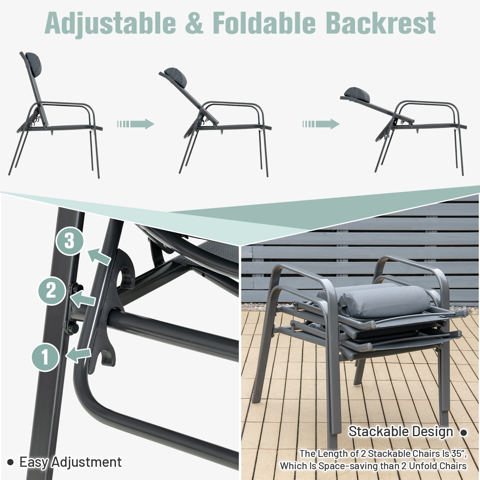 Forclover ASE-381GY Patio-Chairs - View #8