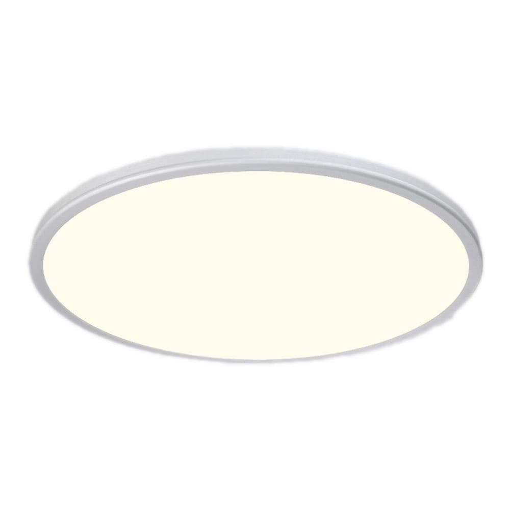 Geos 22" Titanium Glass Brass LED Flush Mount