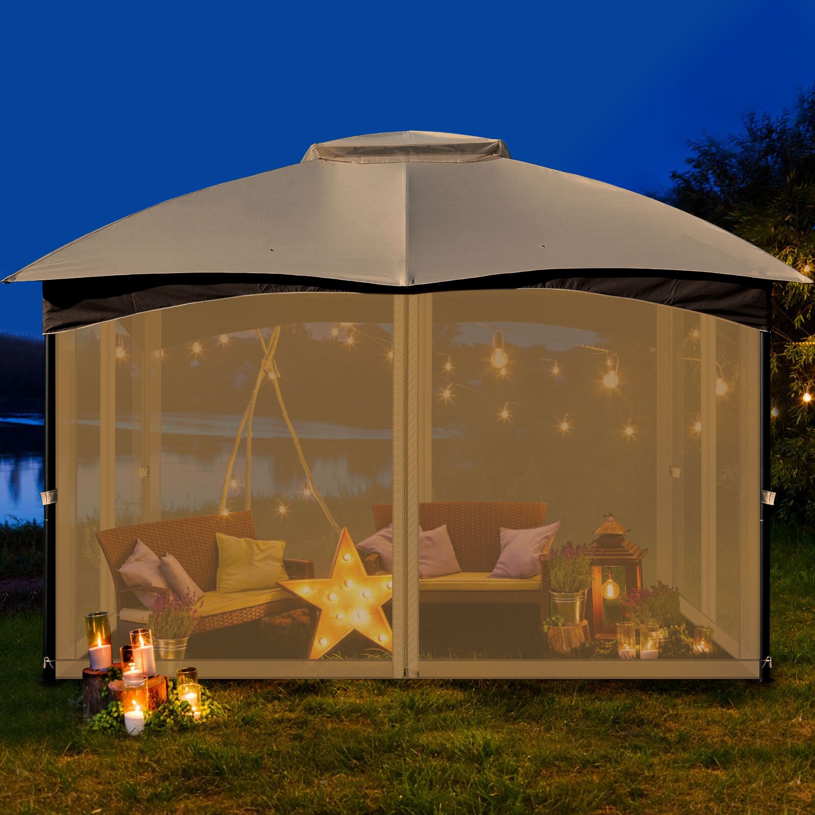 Aoodor A034-PBKKI Wood-Resin-Gazebos - View #7
