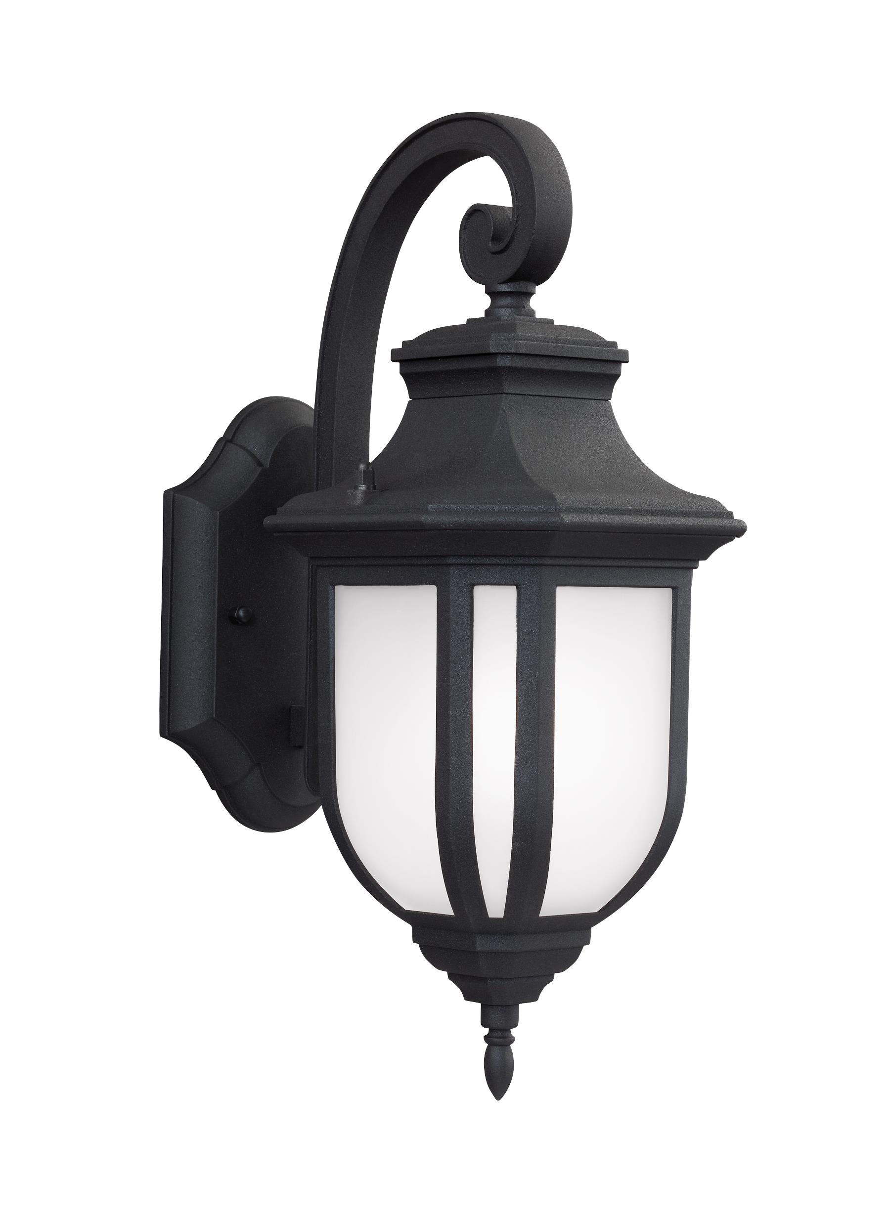 Generation Lighting 8636301-12 Childress 1 -Light 14.63-in H Satin Black Hardwired Outdoor Wall Light
