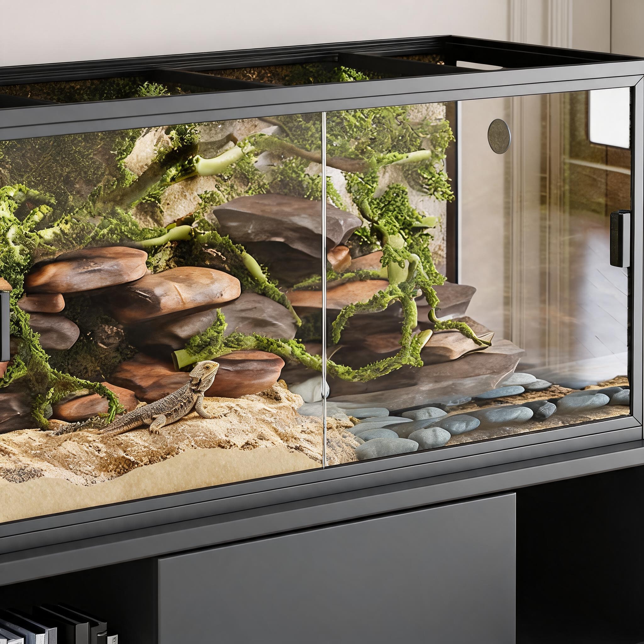 Garvee Reptile Tank Front Opening Glass Enclosure for Bearded Dragons ...