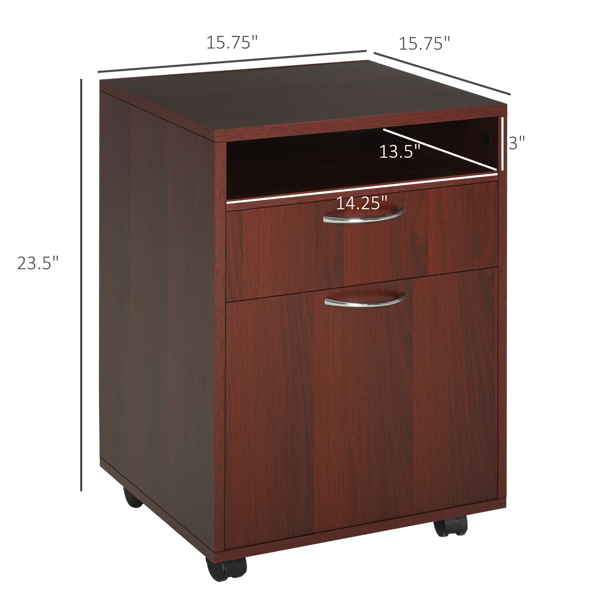 Siavonce Brown 1-Shelf Office Cabinet