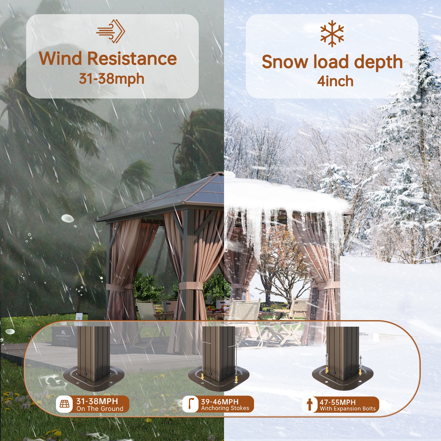 AOXUN G30021BR-1 Wood-Resin-Gazebos - View #10