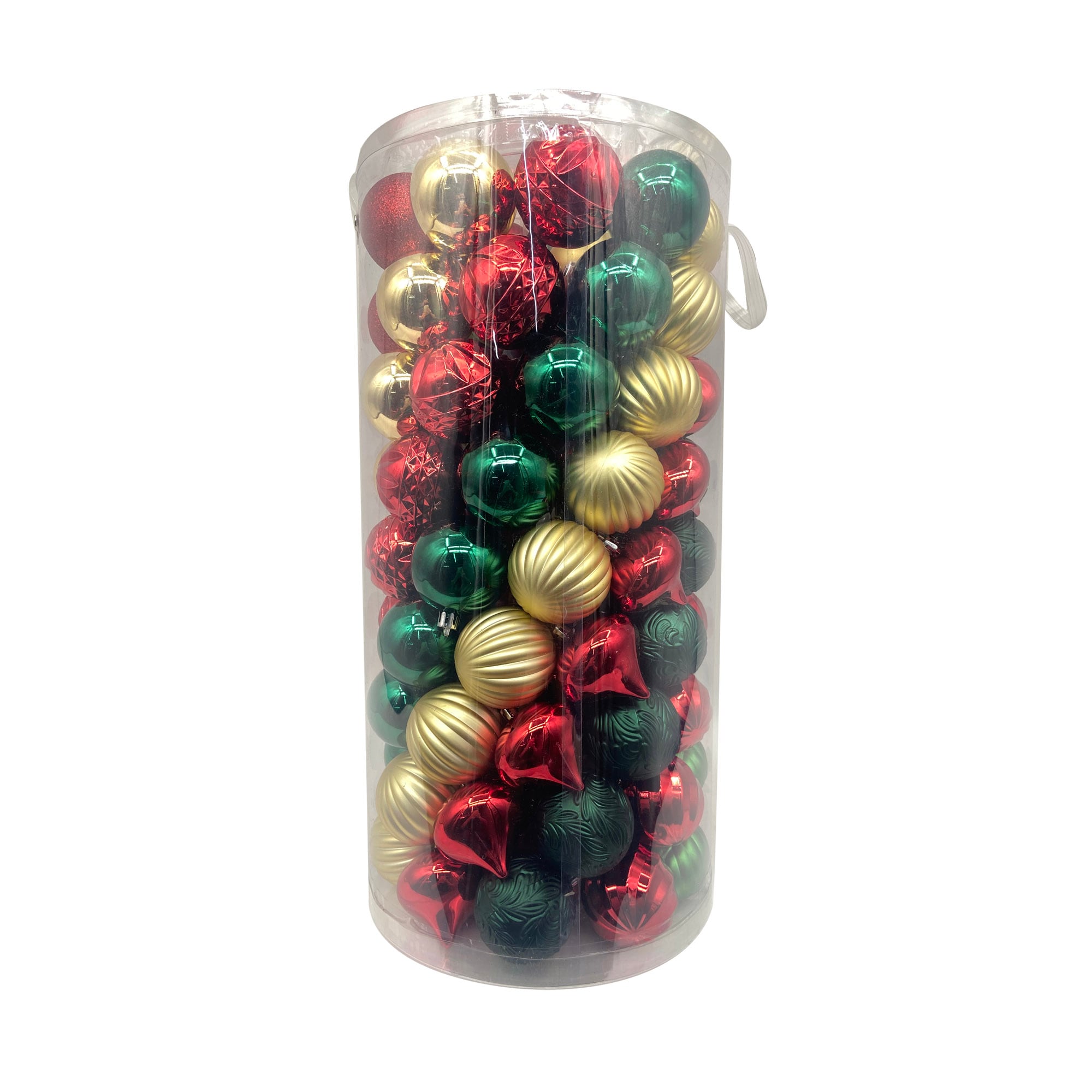 12 Pack Green, Gold and Purple Assorted Ball Ornaments