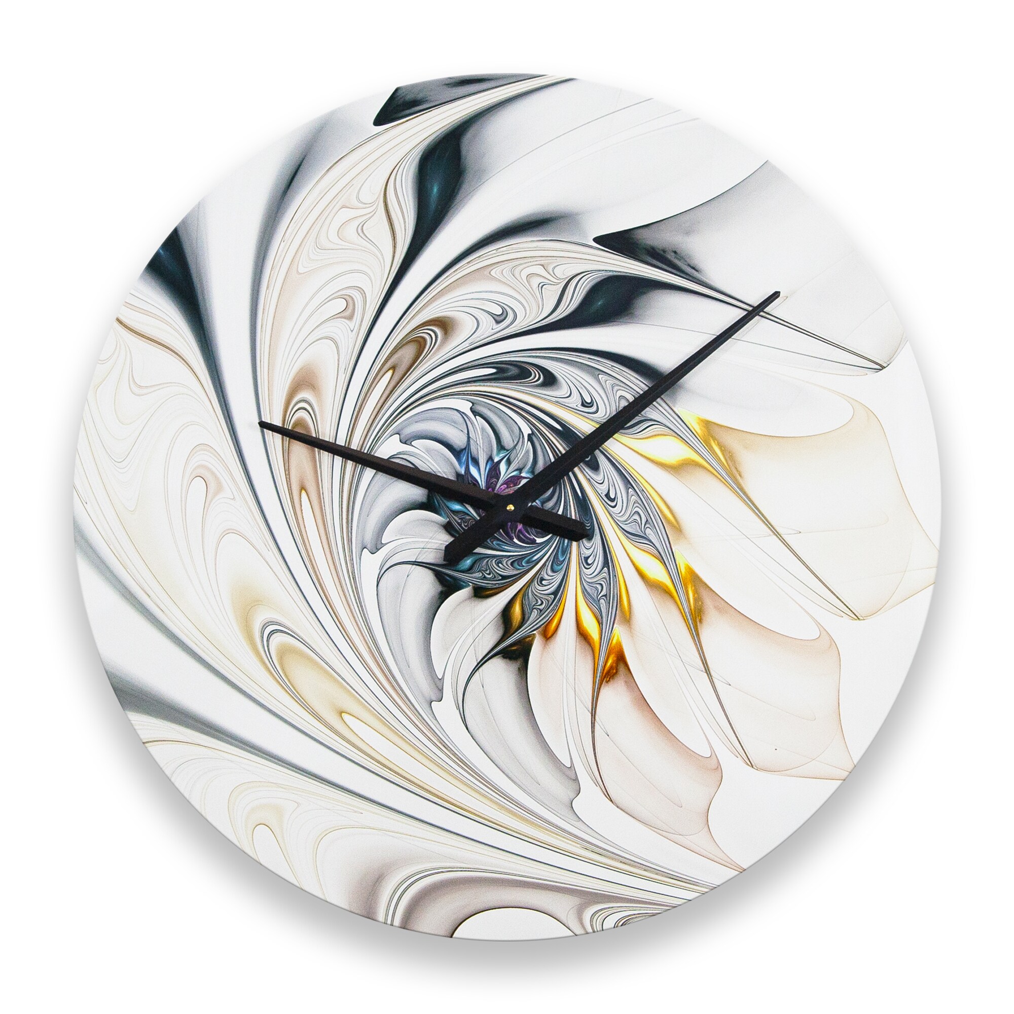 Designart '3D Wave of Water Splash' Abstract Circle Metal Wall Art