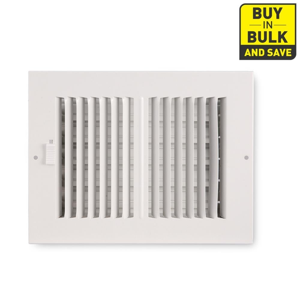Accord ABSWWH2106 10-in x 6-in 2-way Steel White Sidewall/Ceiling Register