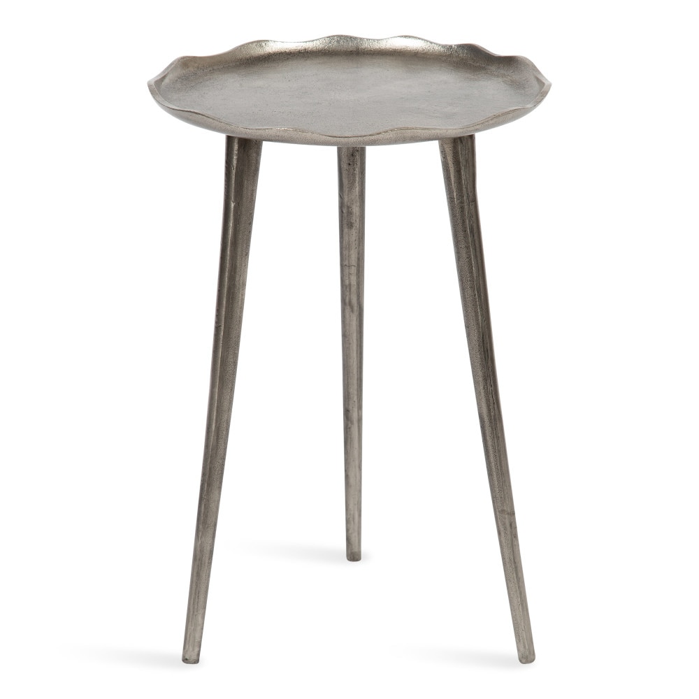 Kate and Laurel 221976 Alessia 15.00-in W x 22.00-in H Silver Metal Round Modern End Table
