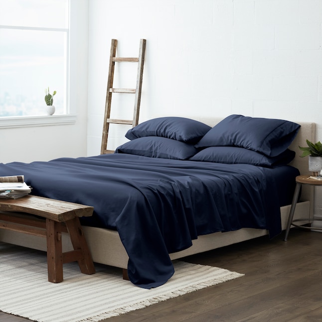 Ienjoy Home King 20000-Thread Count Microfiber Navy 6-Piece Bed Sheets ...