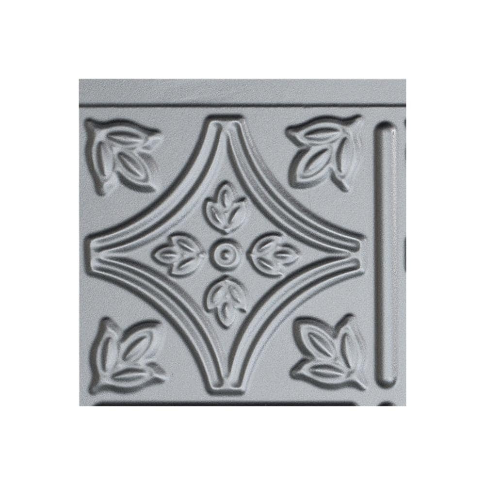 Fasade X5009 Sample 6-in x 6-in Plastic Argent Silver Backsplash Panels